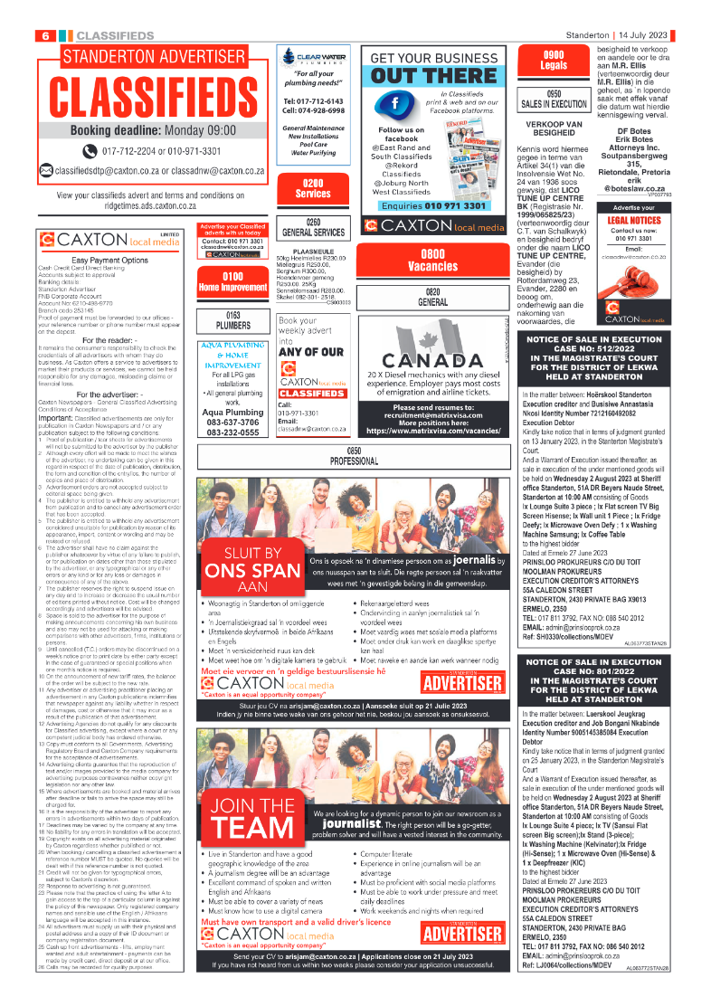 Standerton Advertiser 14 July 2023 page 6