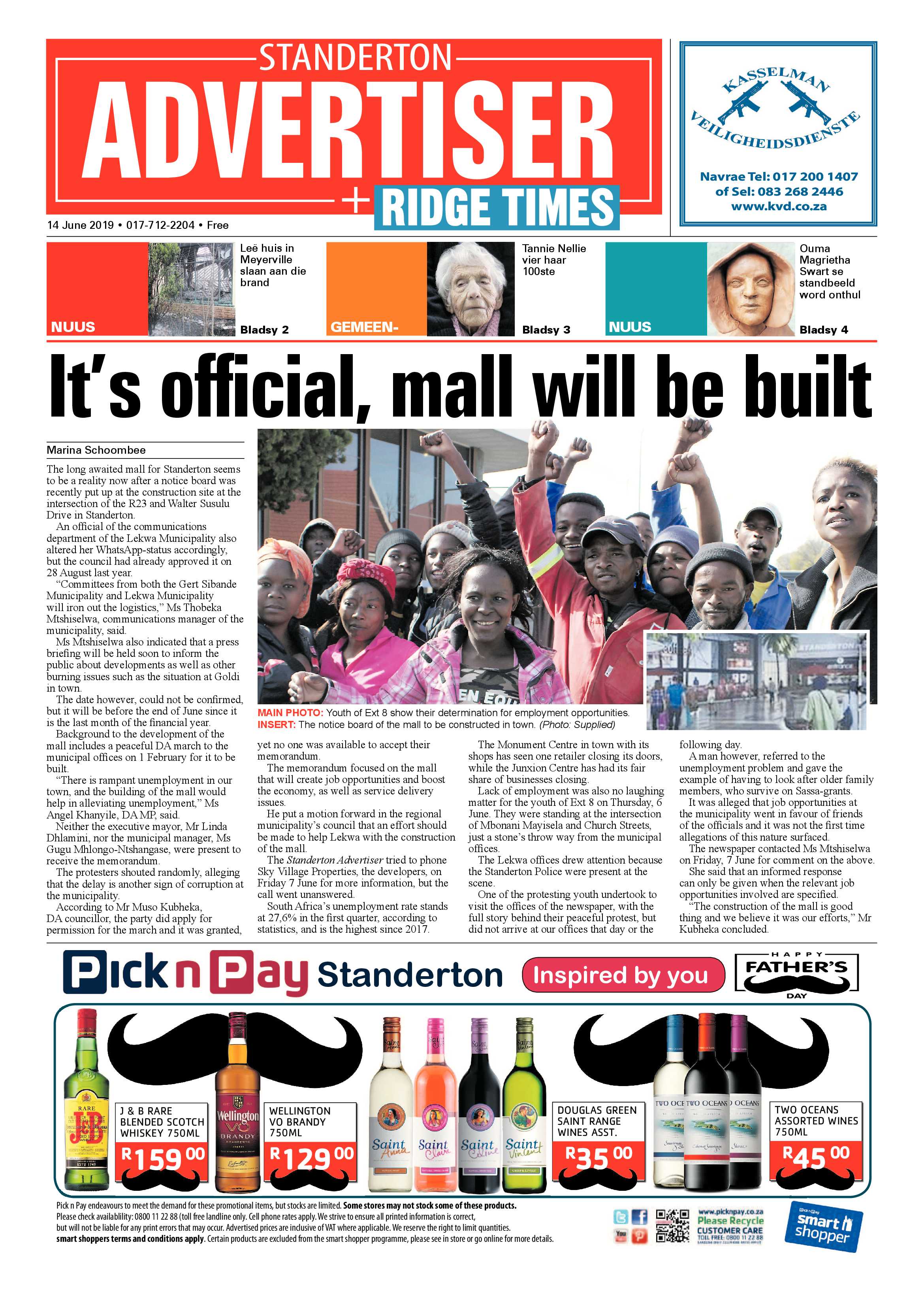 Standerton Advertiser 14 June 2019 page 1