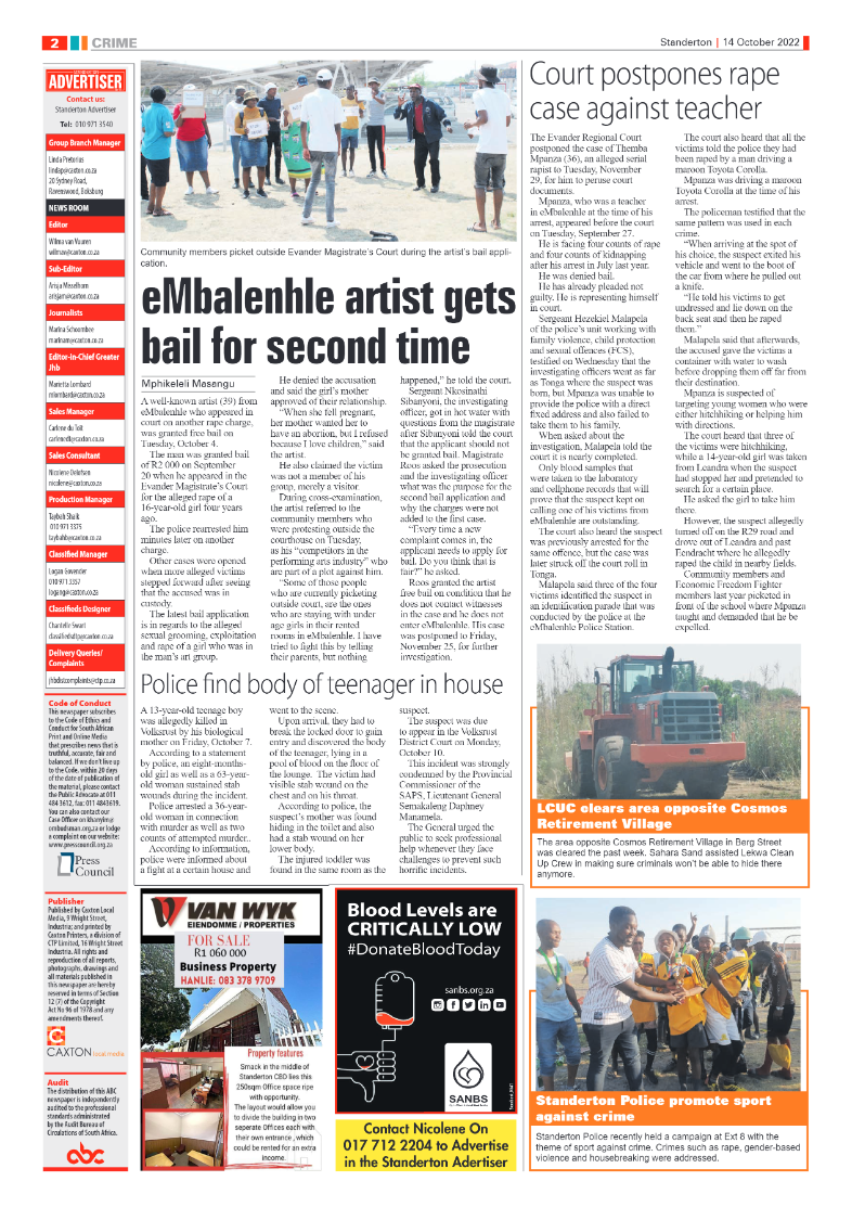 Standerton Advertiser 14 October 2022 page 2