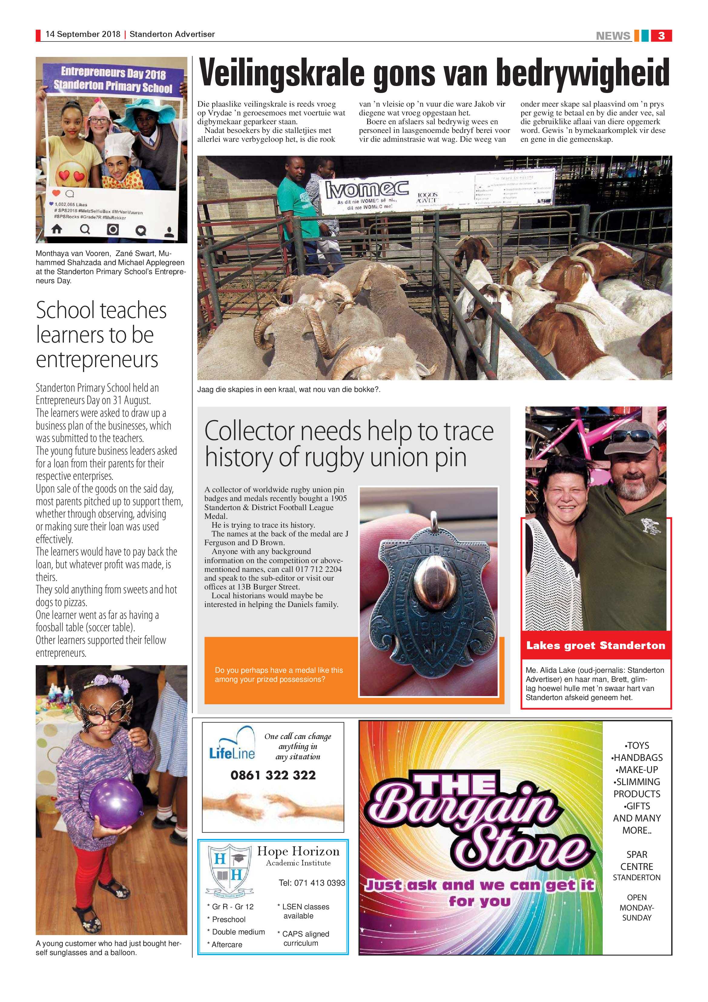 Standerton Advertiser 14 September 2018 page 3