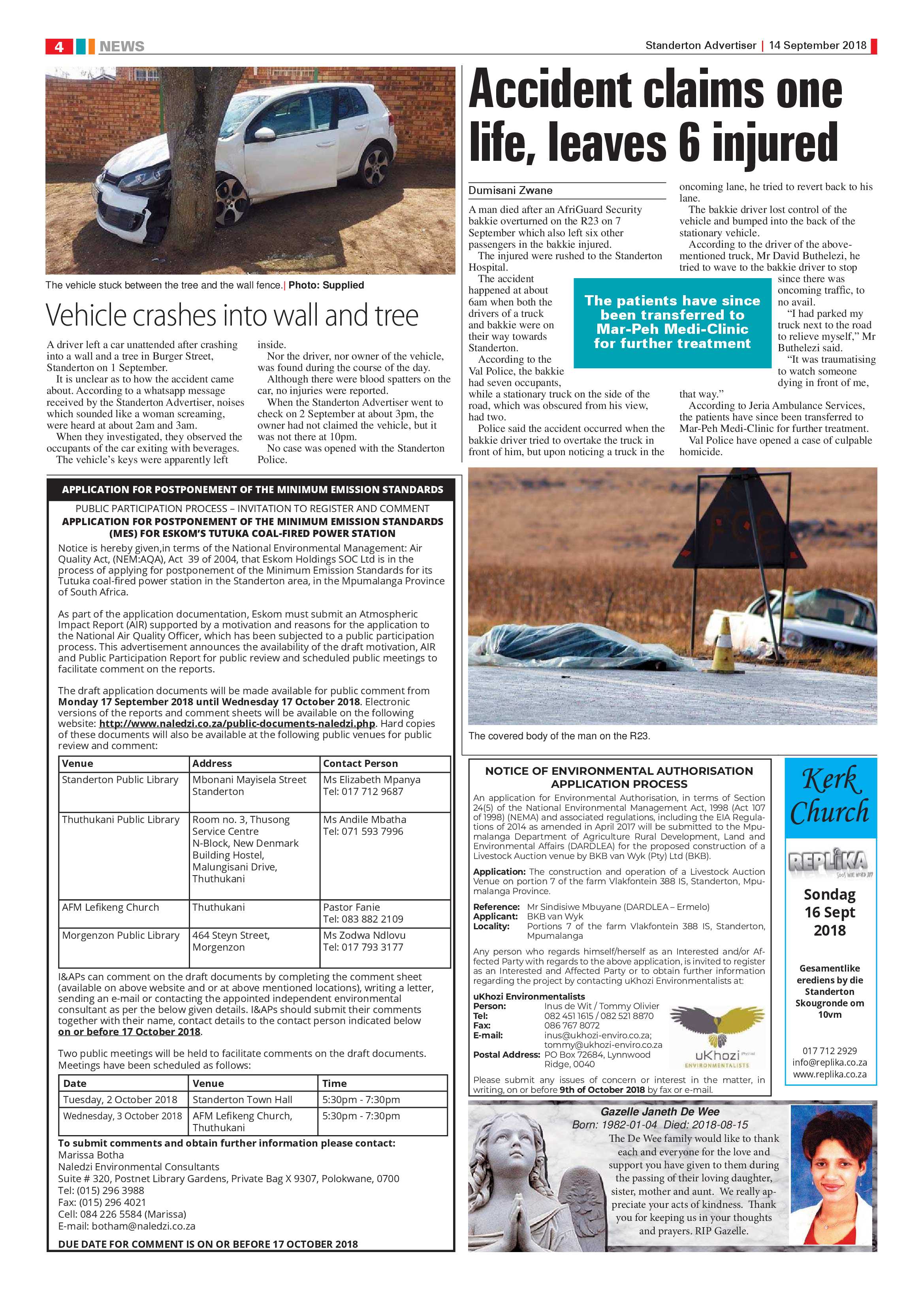 Standerton Advertiser 14 September 2018 page 4