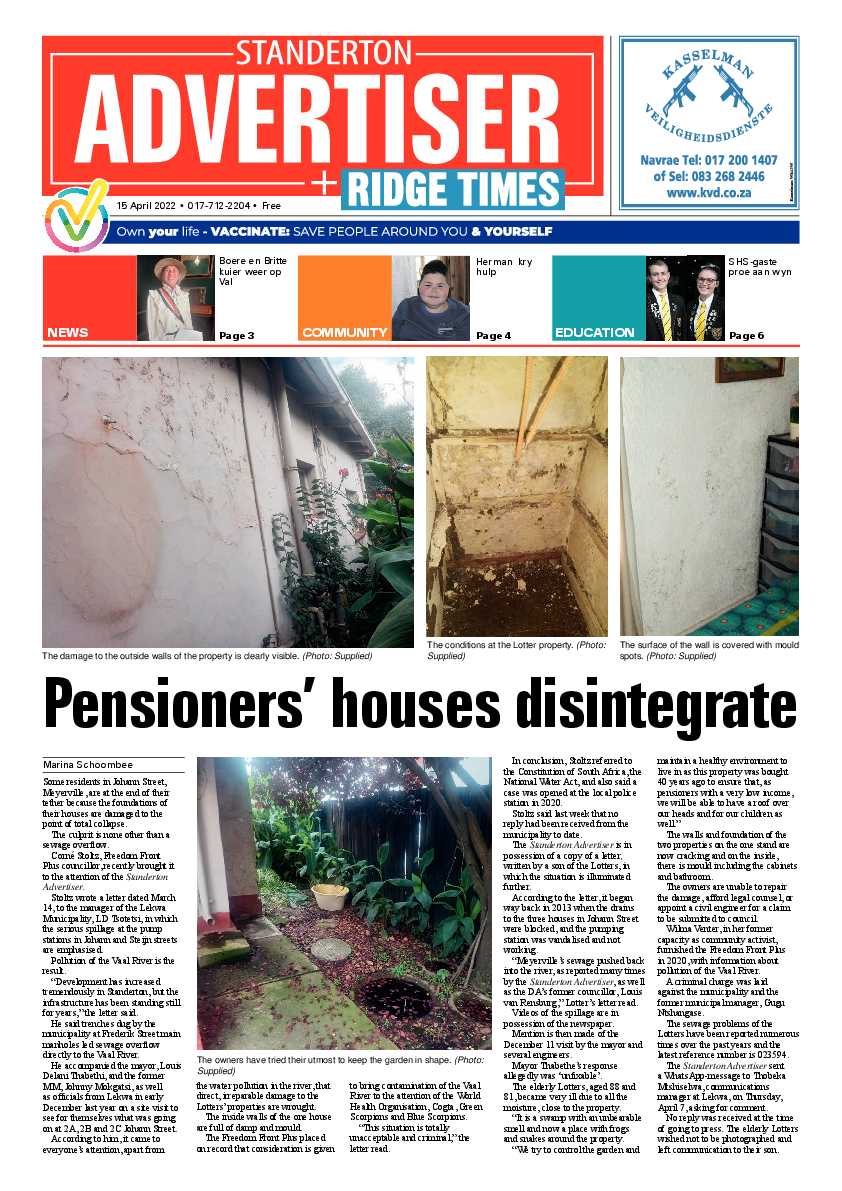 Standerton Advertiser 15 April 2022 page 1