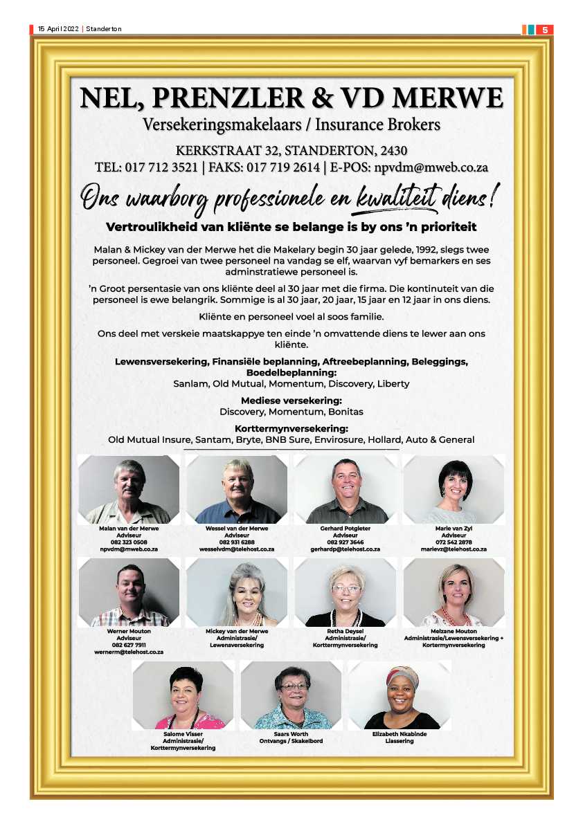 Standerton Advertiser 15 April 2022 page 5