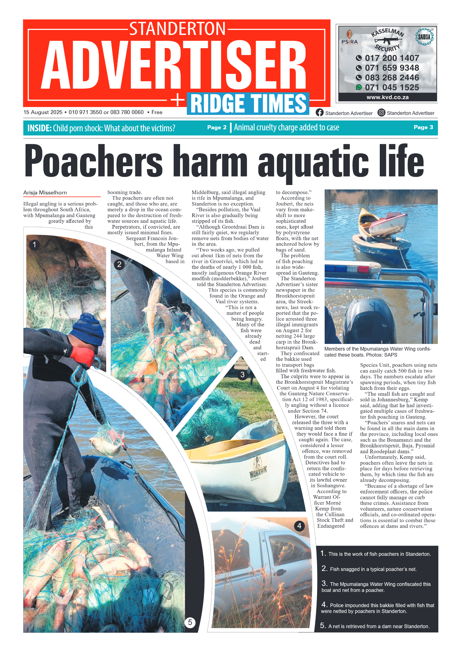 Standerton Advertiser 15 August 2025 page 1