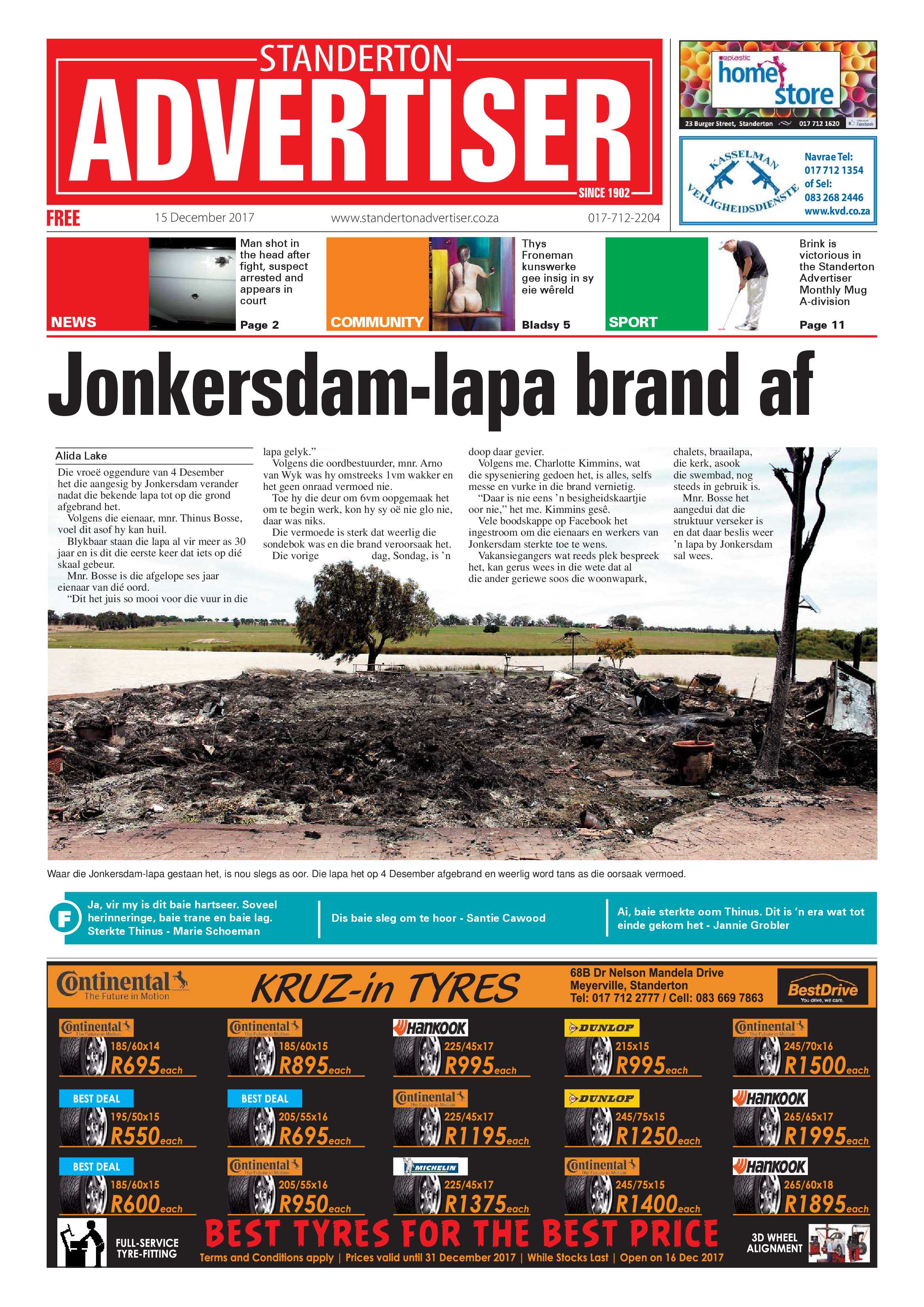 Standerton Advertiser 15 December 2017 page 1
