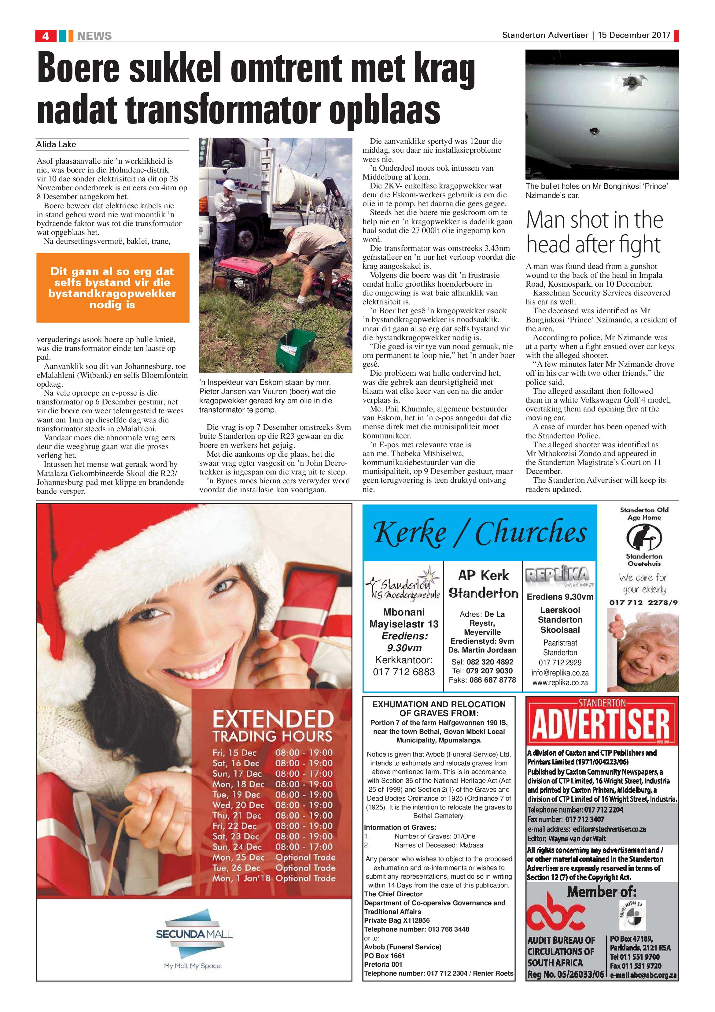 Standerton Advertiser 15 December 2017 page 4