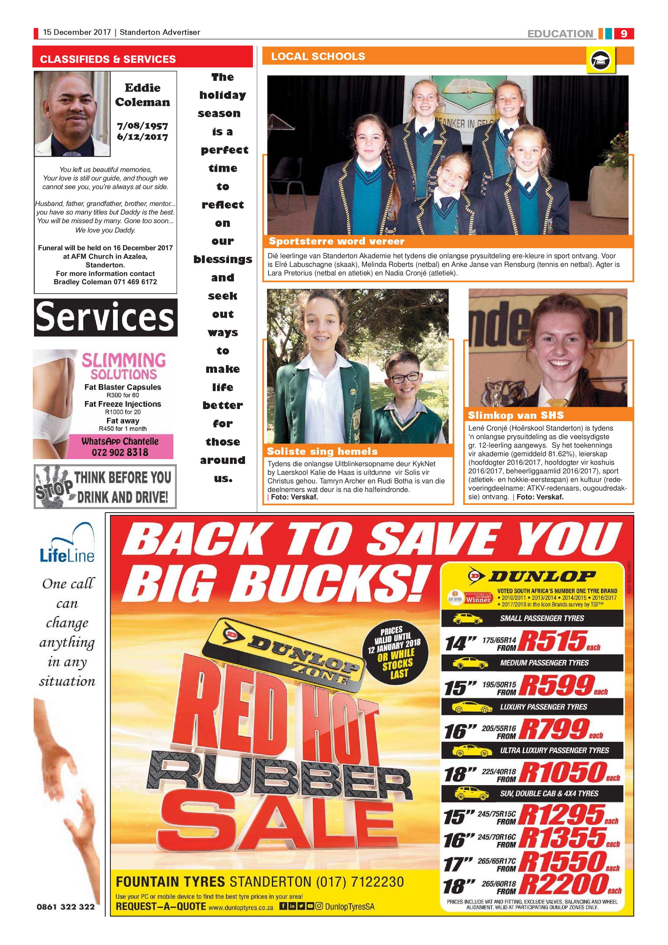 Standerton Advertiser 15 December 2017 page 9