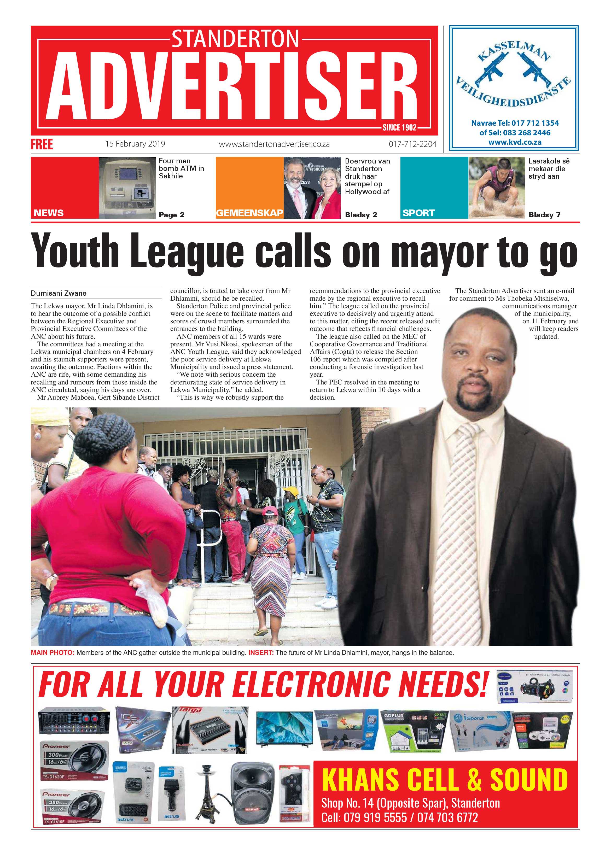 Standerton Advertiser 15 February 2019 page 1