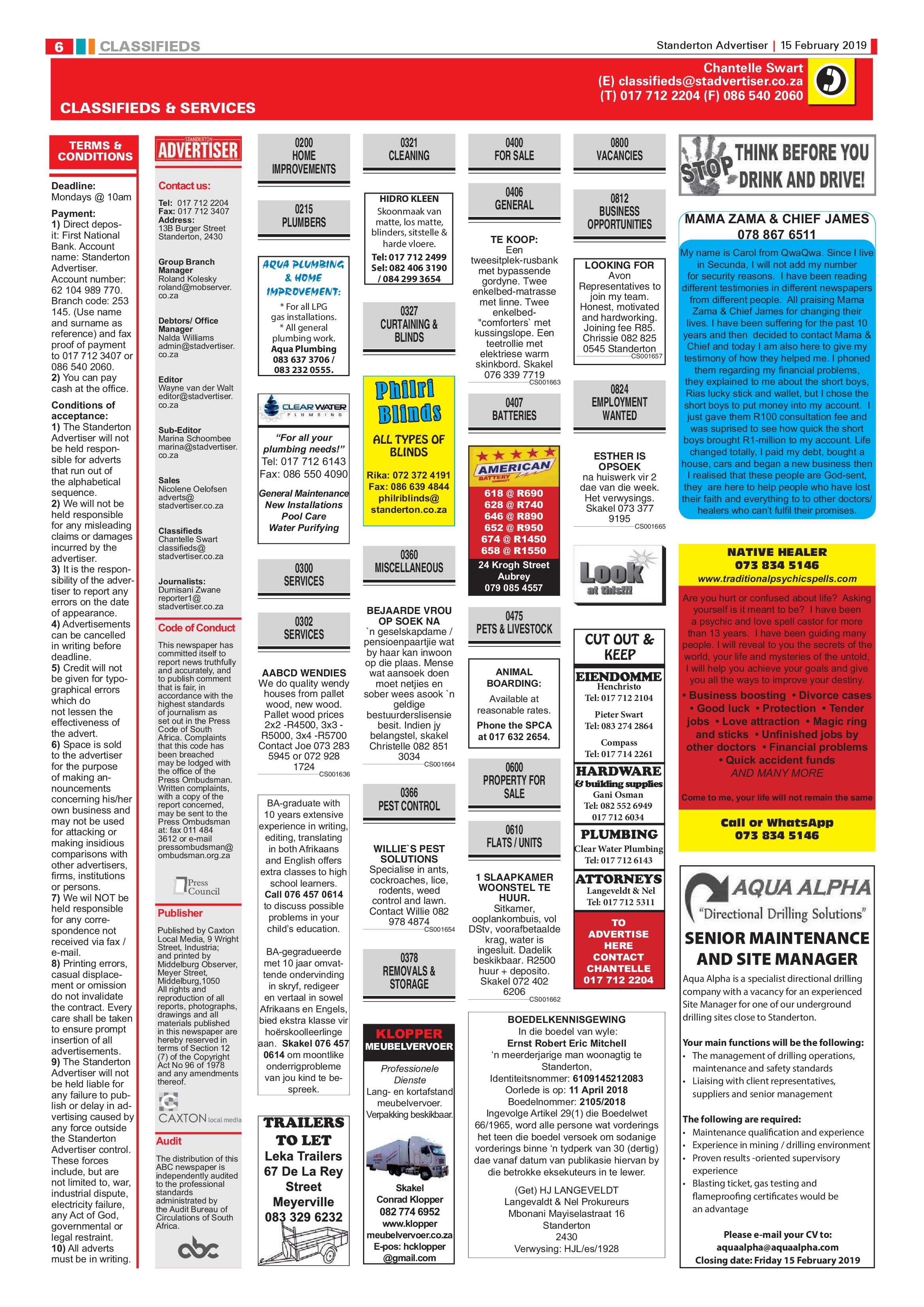 Standerton Advertiser 15 February 2019 page 6