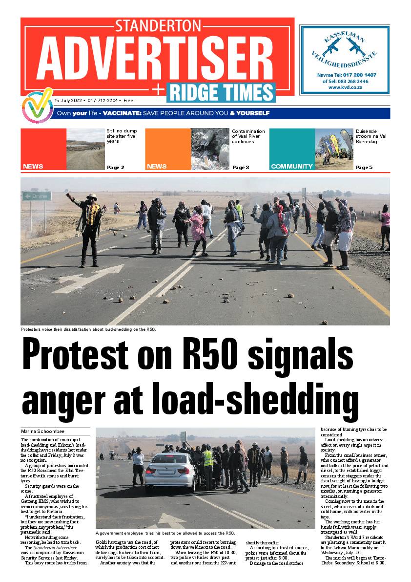 Standerton Advertiser 15 July 2022 page 1