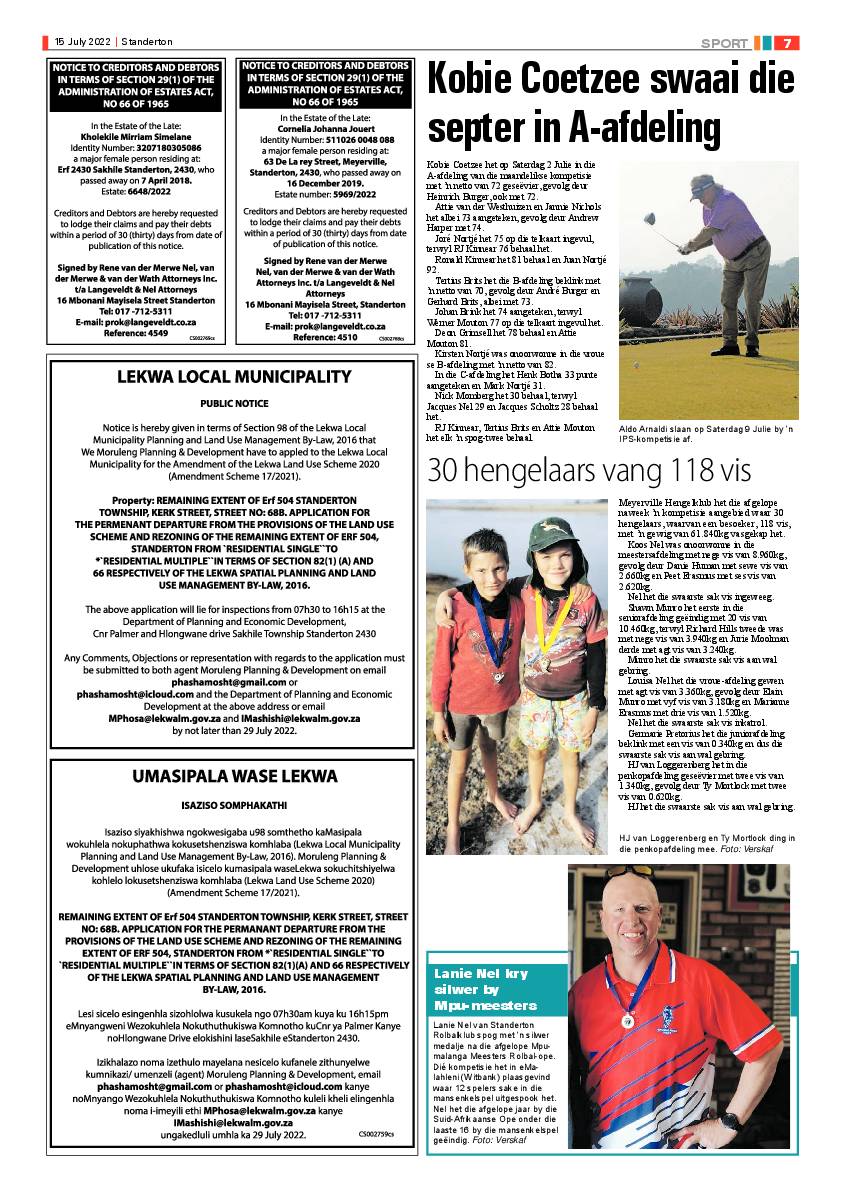 Standerton Advertiser 15 July 2022 page 7