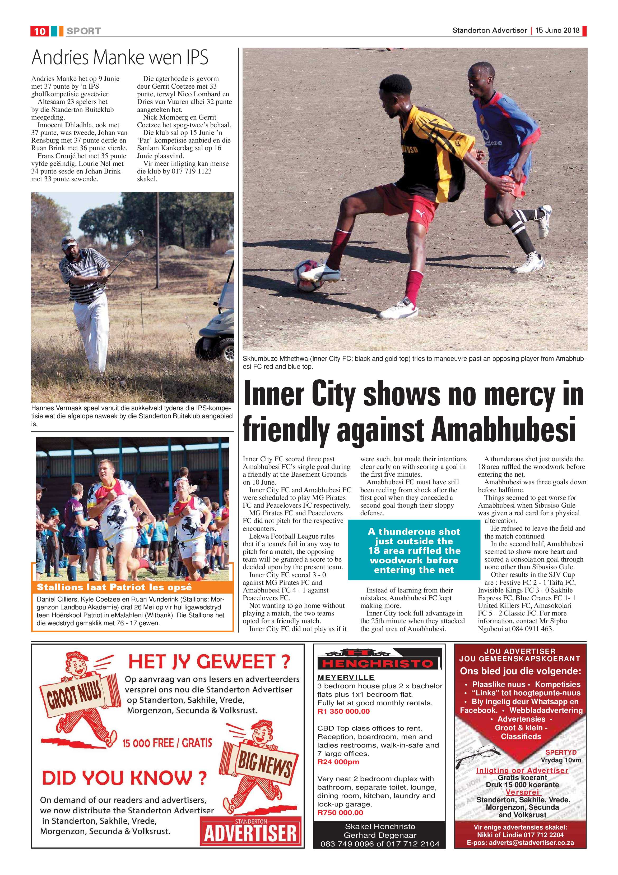 Standerton Advertiser 15 June 2018 page 10