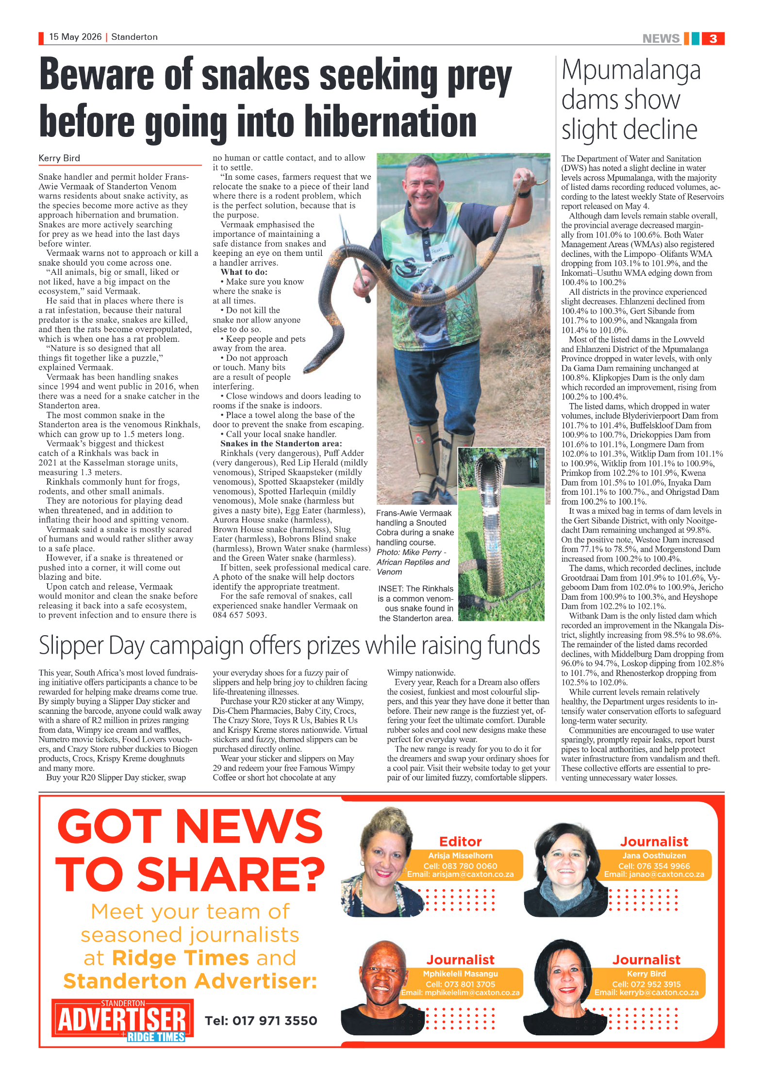 Standerton Advertiser 15 May 2026 page 3