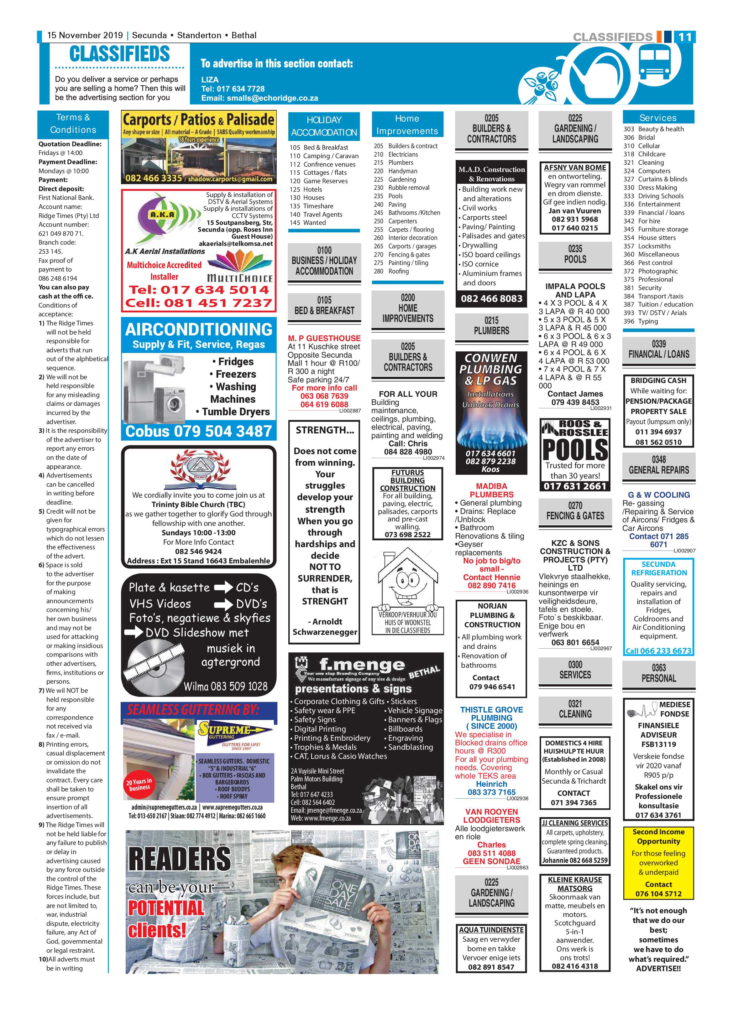 Standerton Advertiser 15 November 2019 page 11
