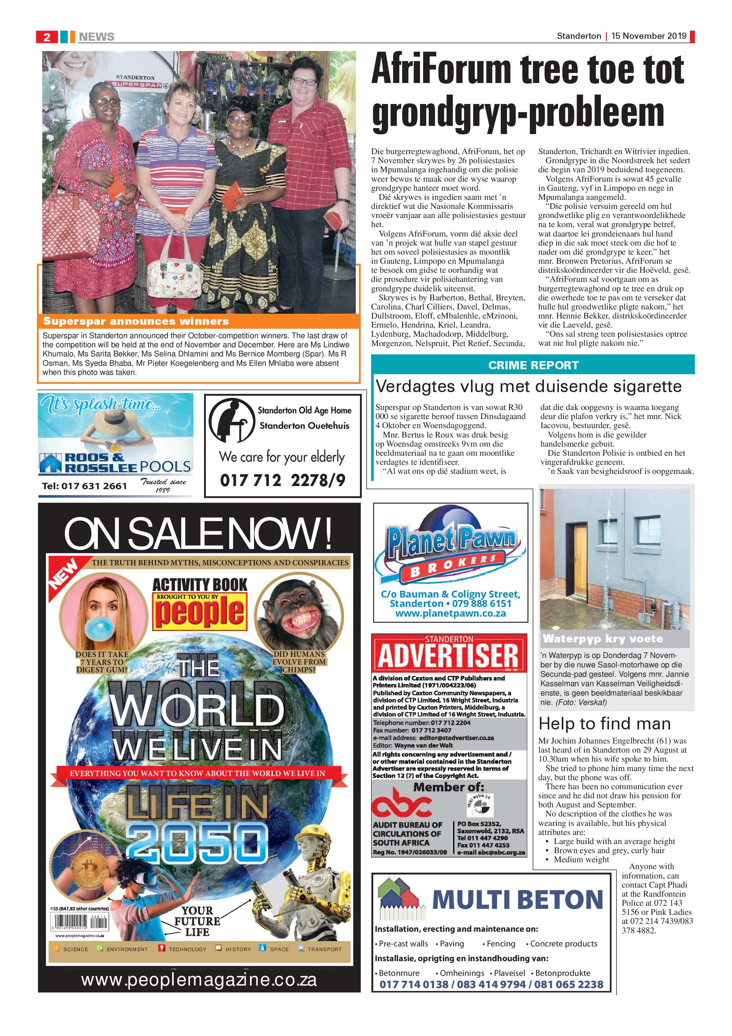 Standerton Advertiser 15 November 2019 page 2