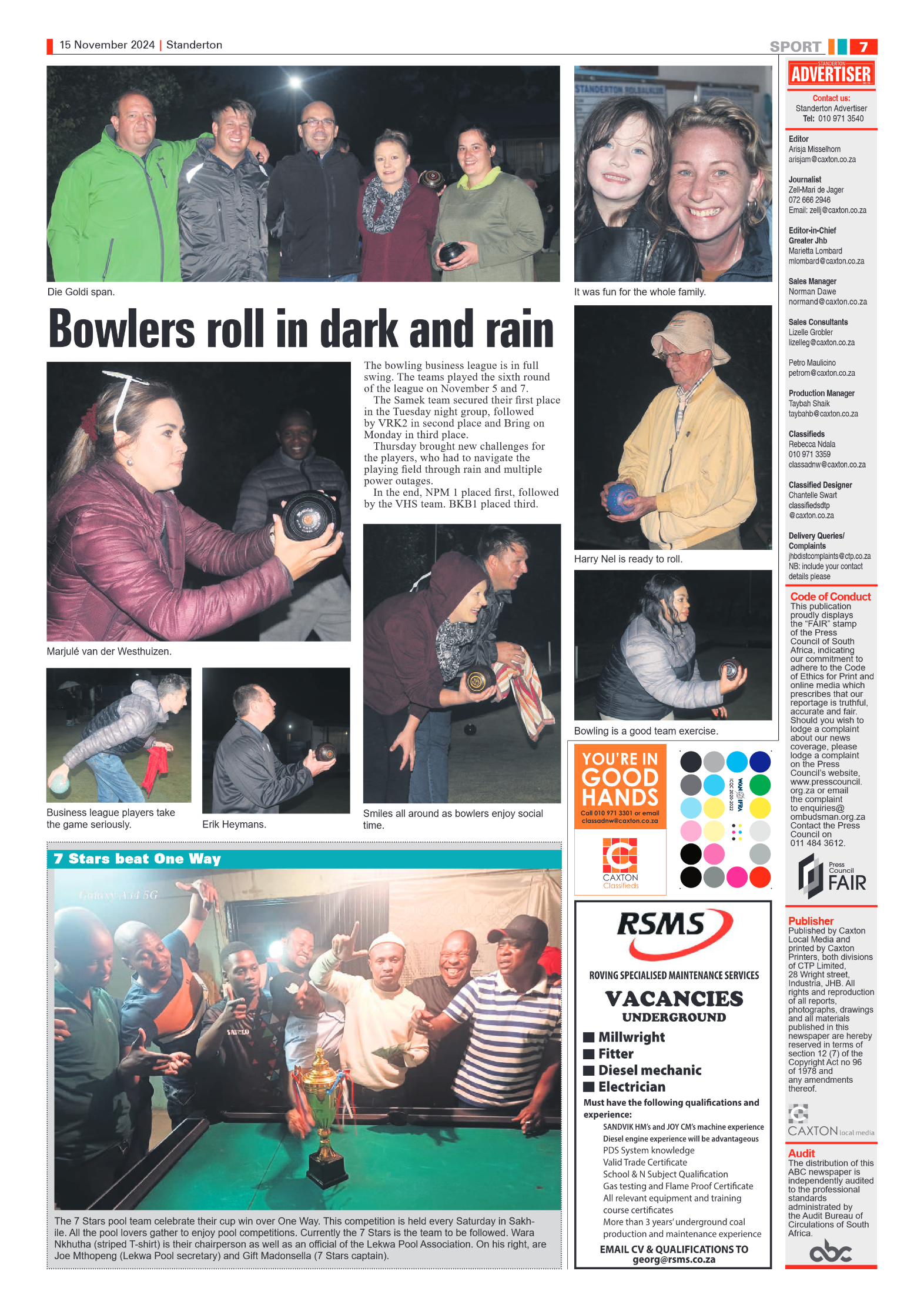 Standerton Advertiser 15 November 2024 page 7