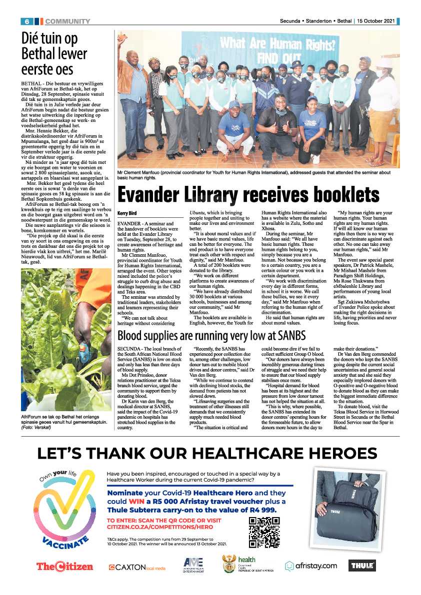 Standerton Advertiser 15 October 2021 page 6