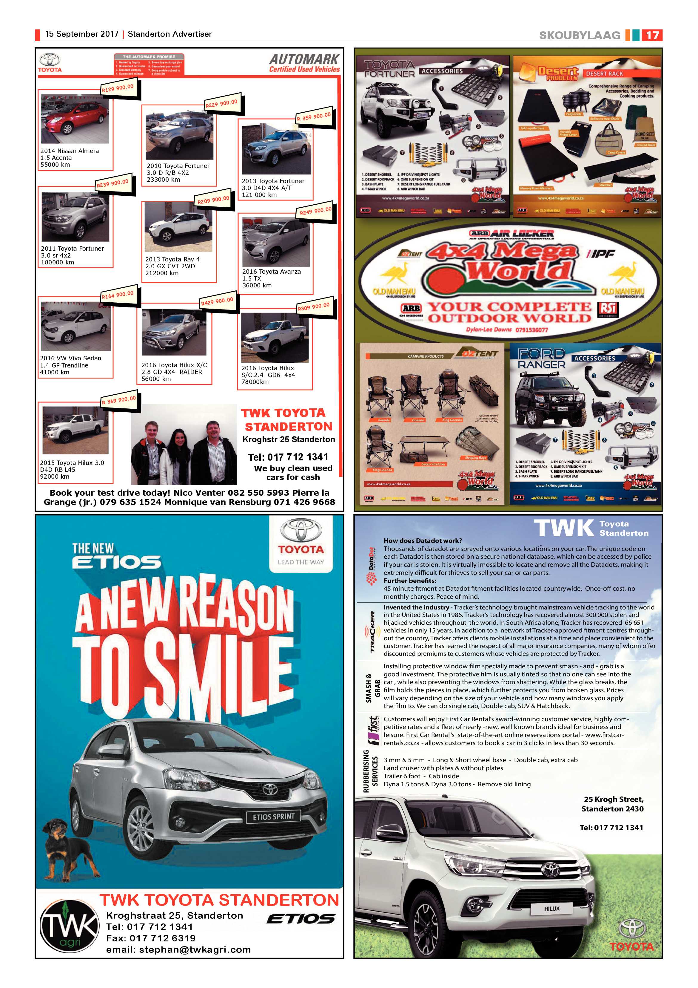 Standerton Advertiser 15 September 2017 page 16