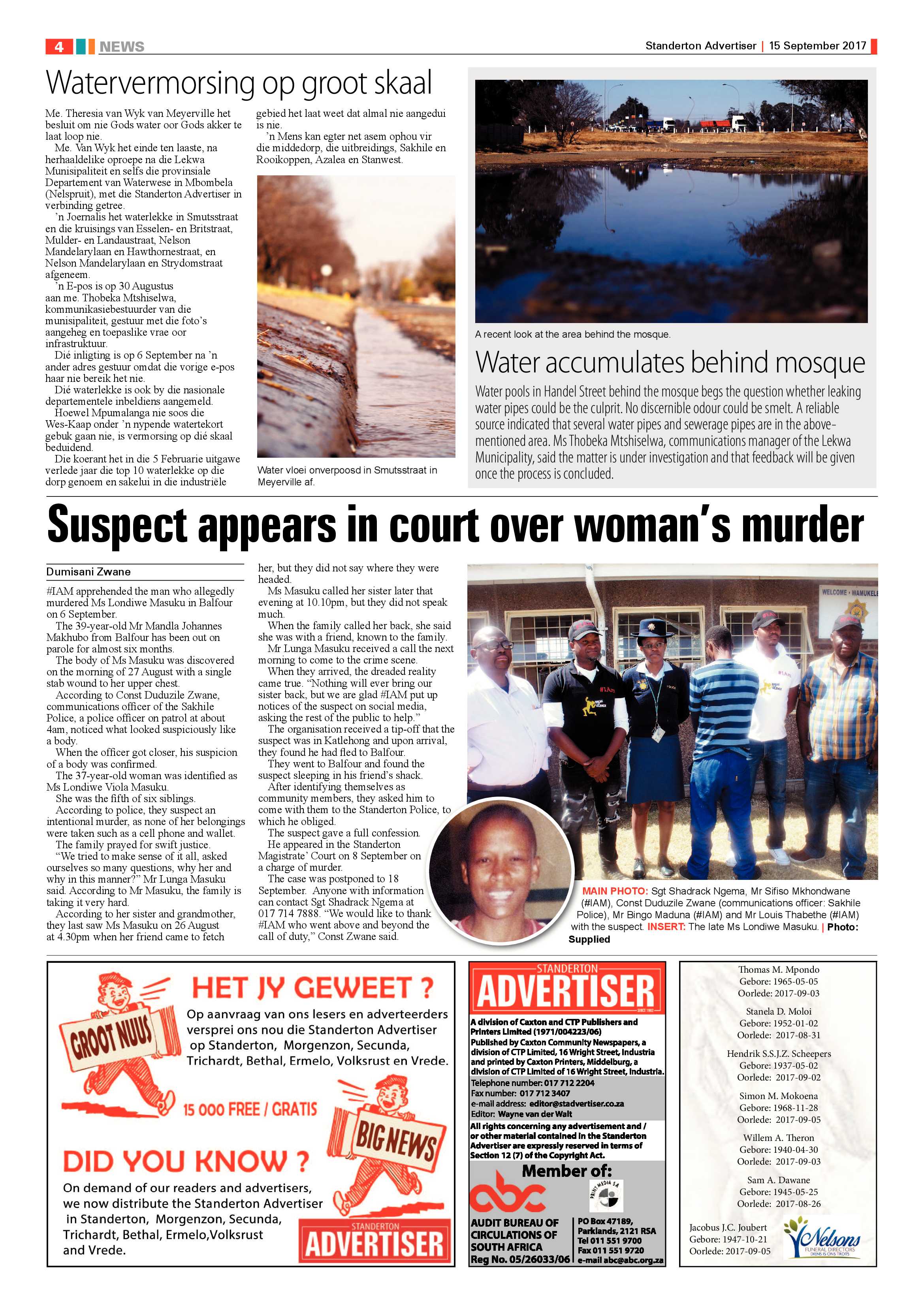 Standerton Advertiser 15 September 2017 page 4