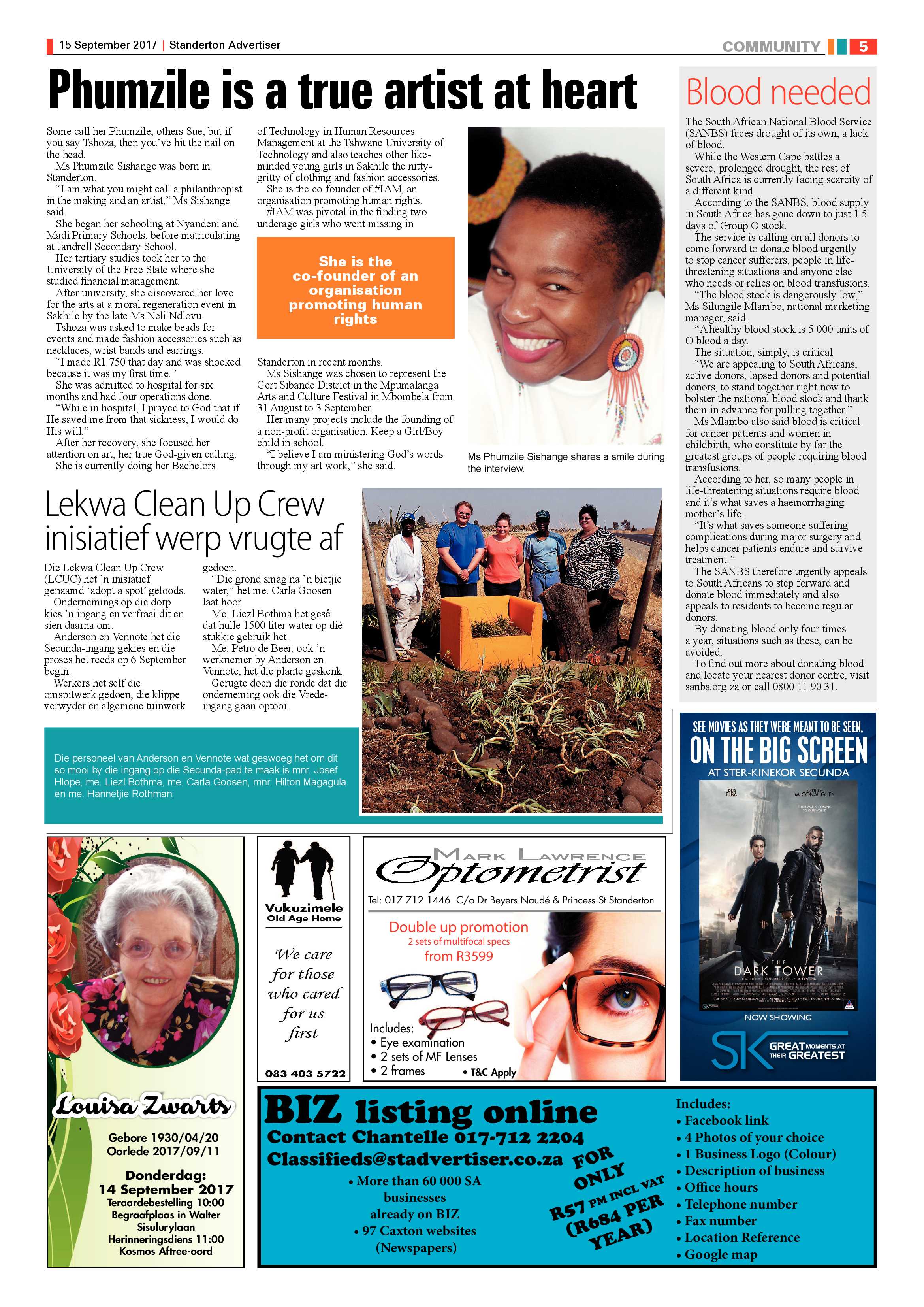 Standerton Advertiser 15 September 2017 page 5