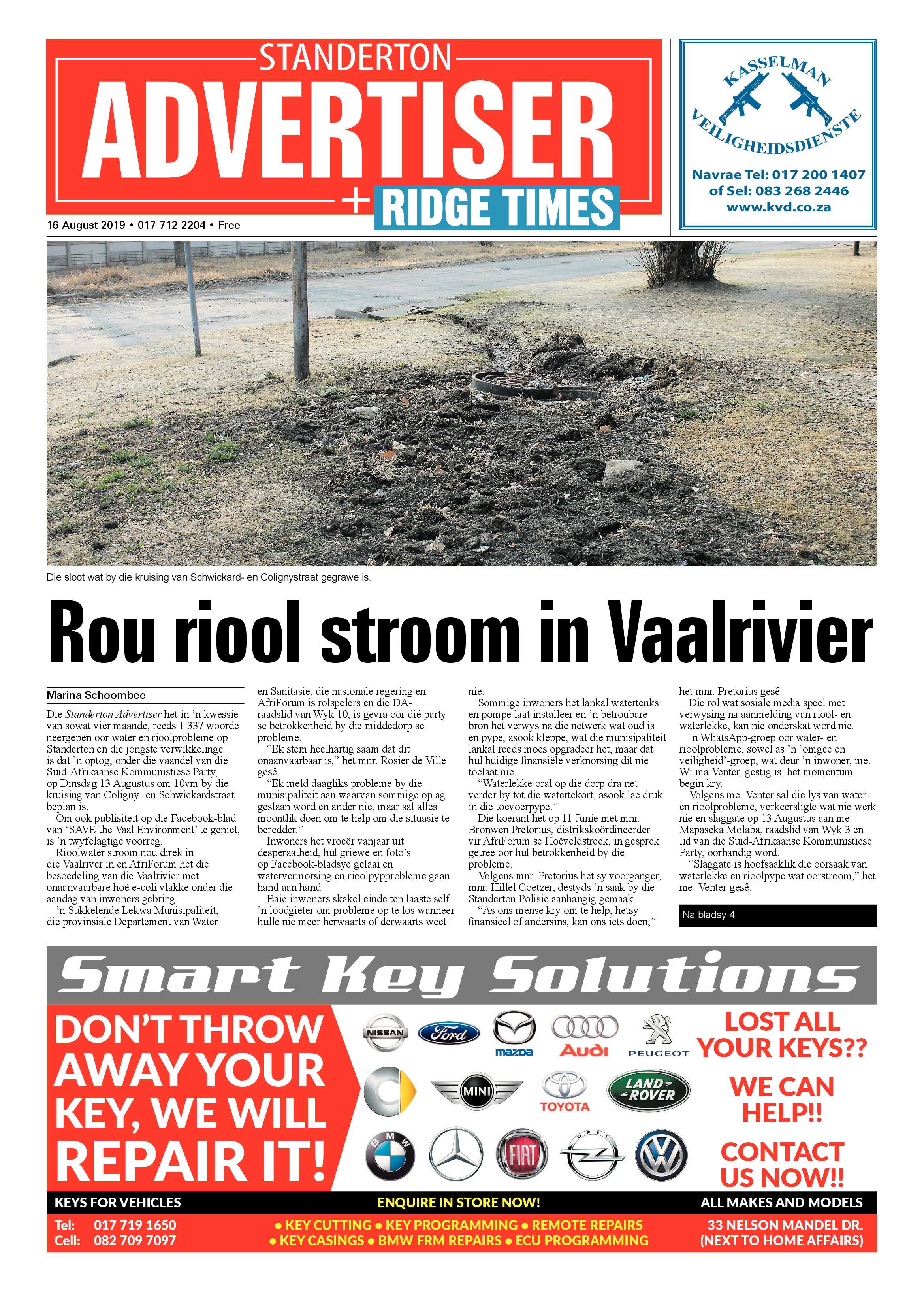 Standerton Advertiser 16 August 2019 page 1