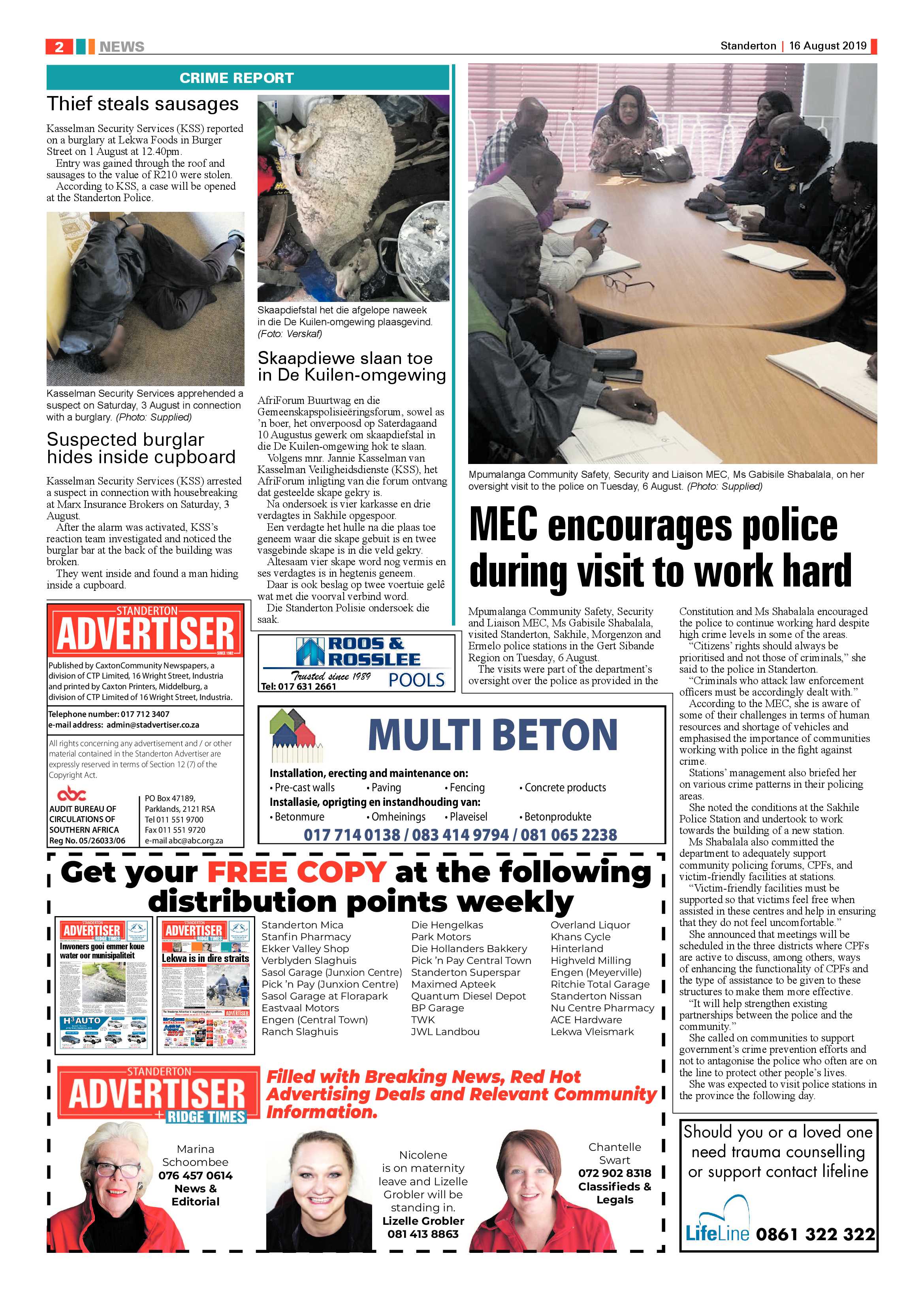 Standerton Advertiser 16 August 2019 page 2