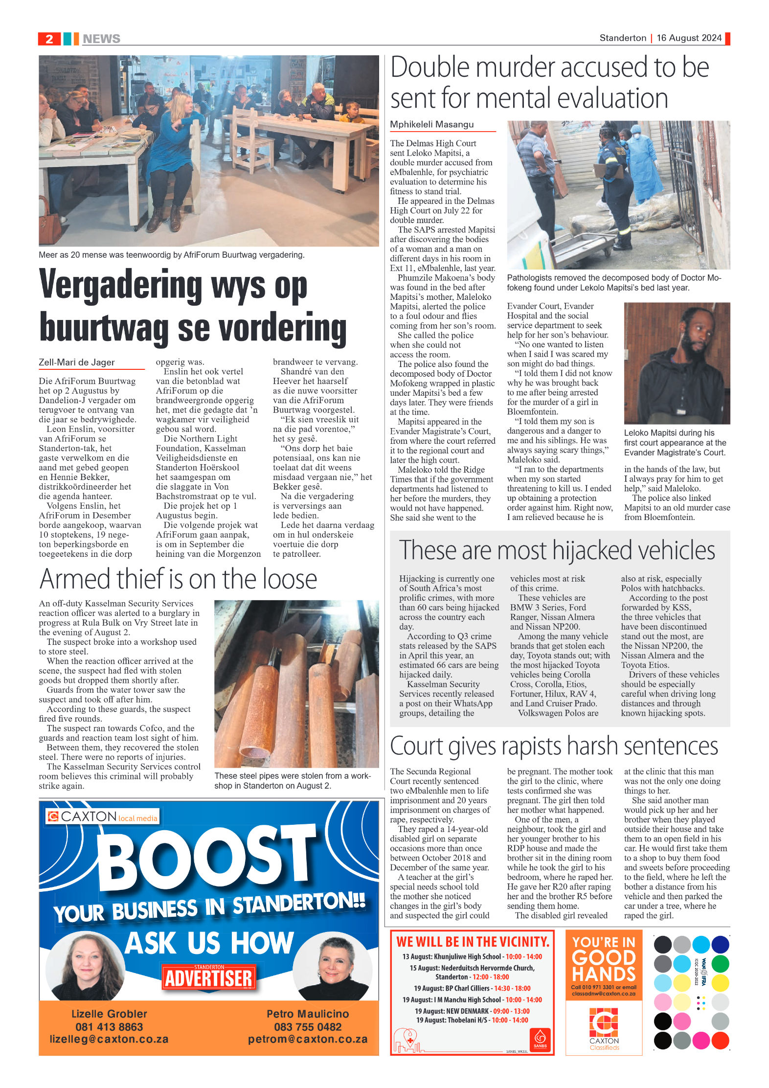 Standerton Advertiser 16 August 2024 page 2