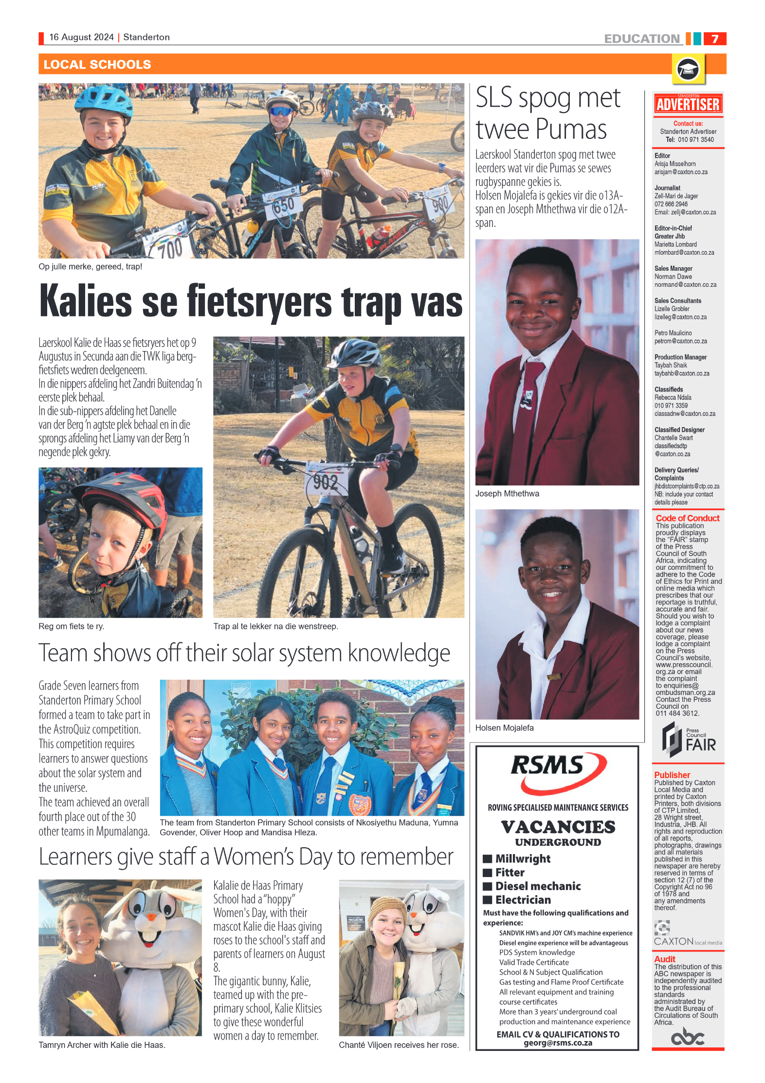 Standerton Advertiser 16 August 2024 page 7