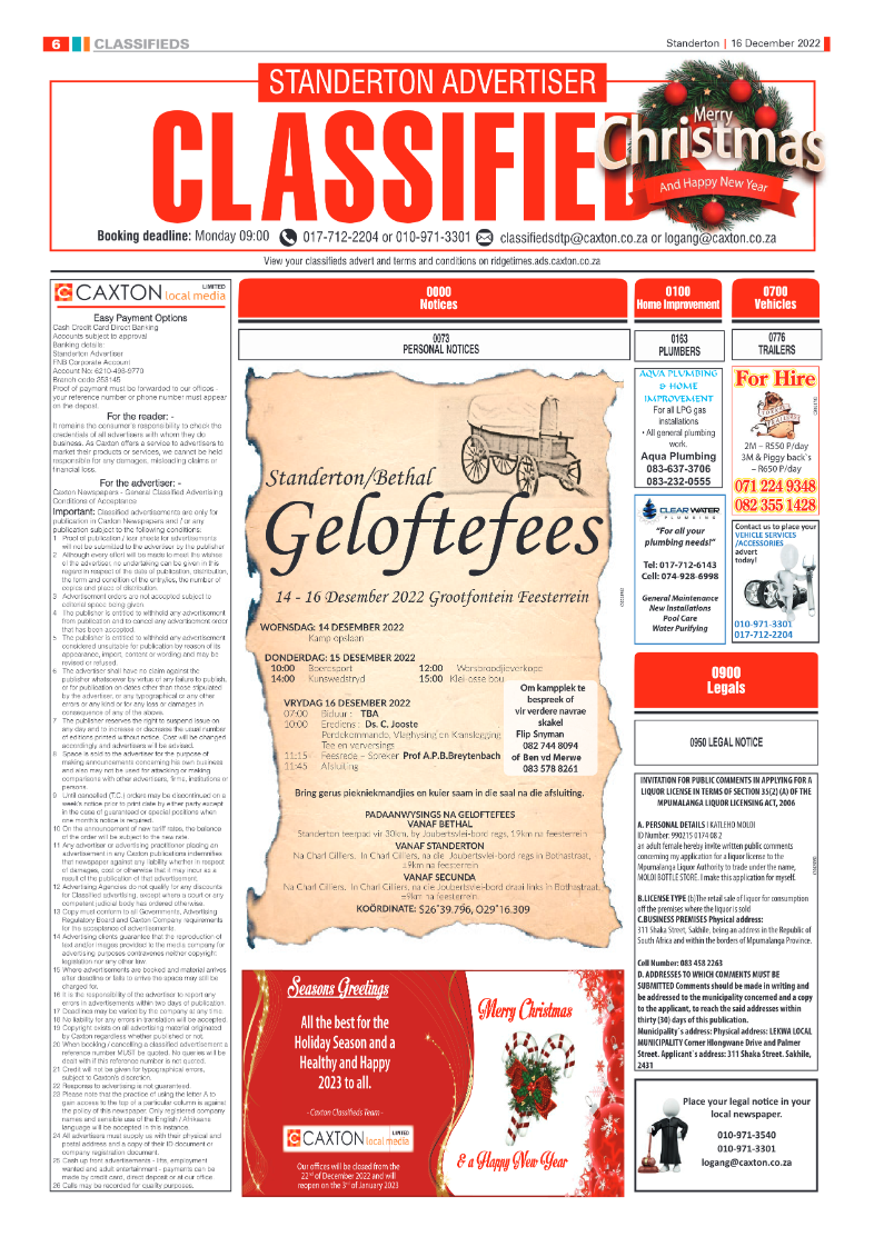 Standerton Advertiser 16 Dec 2022 page 6