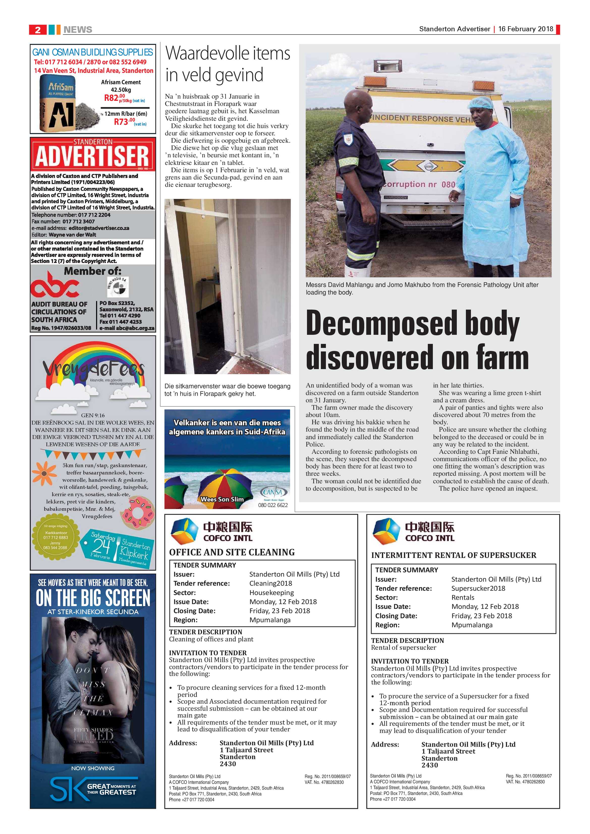 Standerton Advertiser 16 February 2018 page 2