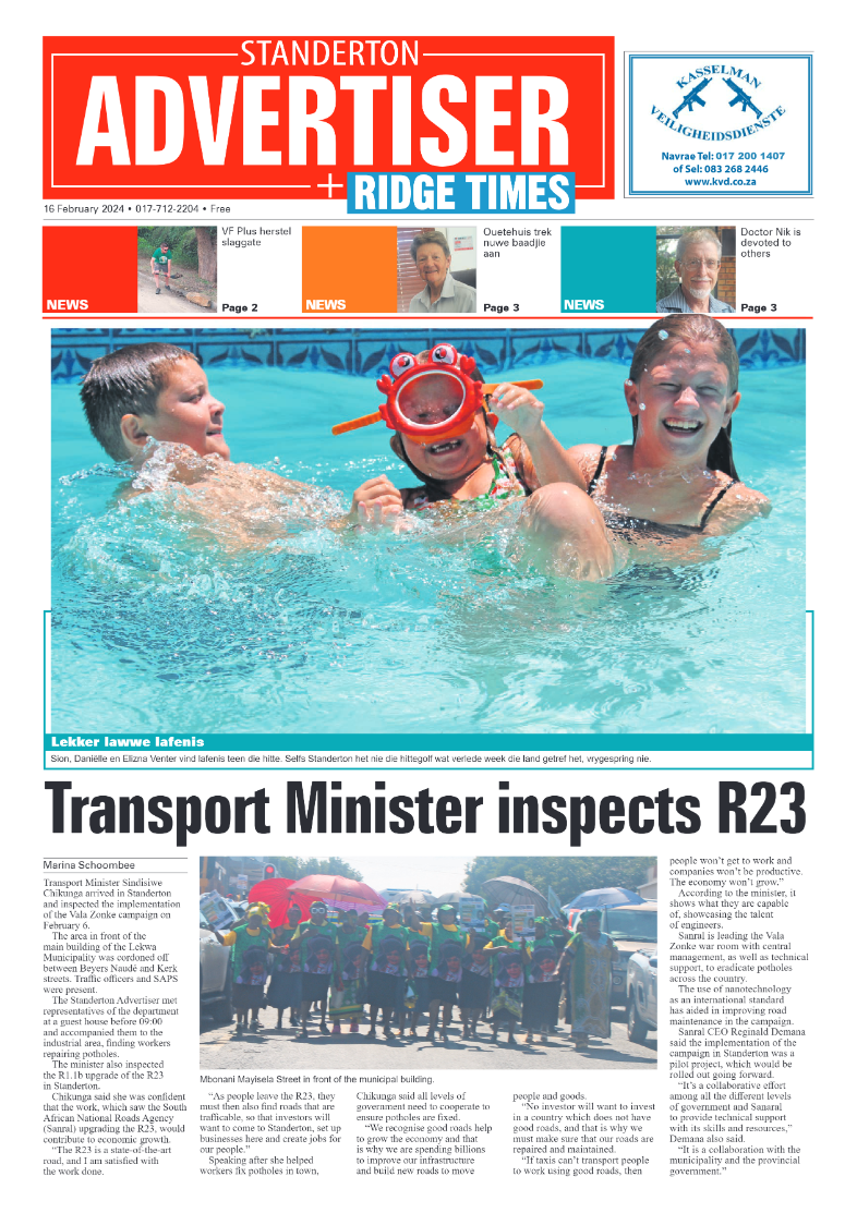 Standerton Advertiser 16 February 2024 page 1