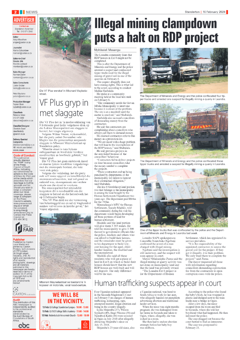 Standerton Advertiser 16 February 2024 page 2