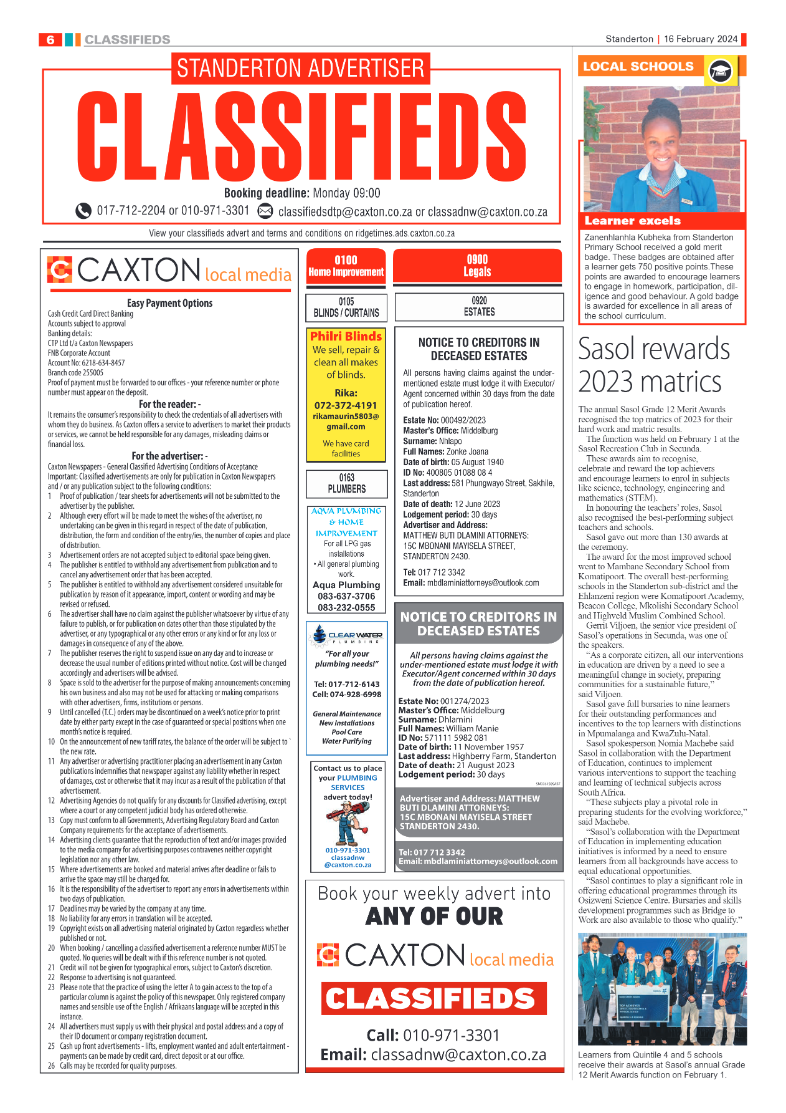 Standerton Advertiser 16 February 2024 page 6