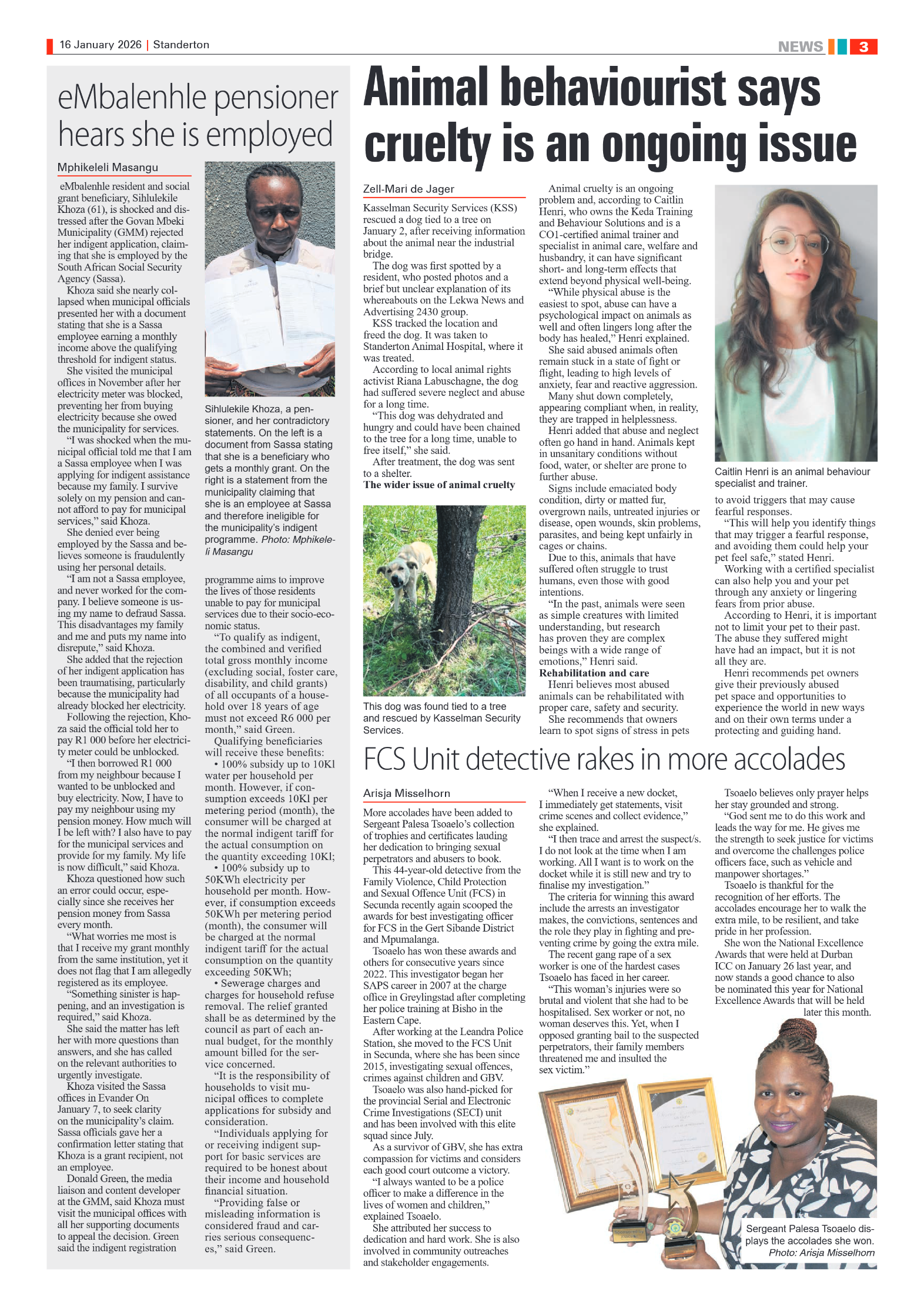 Standerton Advertiser 16 January 2026 page 3