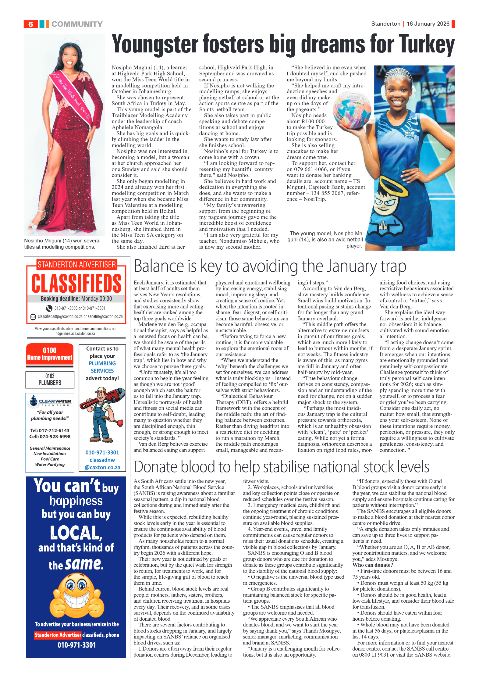Standerton Advertiser 16 January 2026 page 6