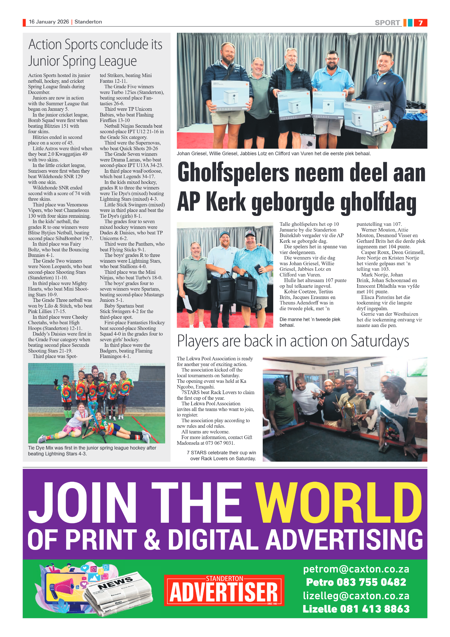 Standerton Advertiser 16 January 2026 page 7