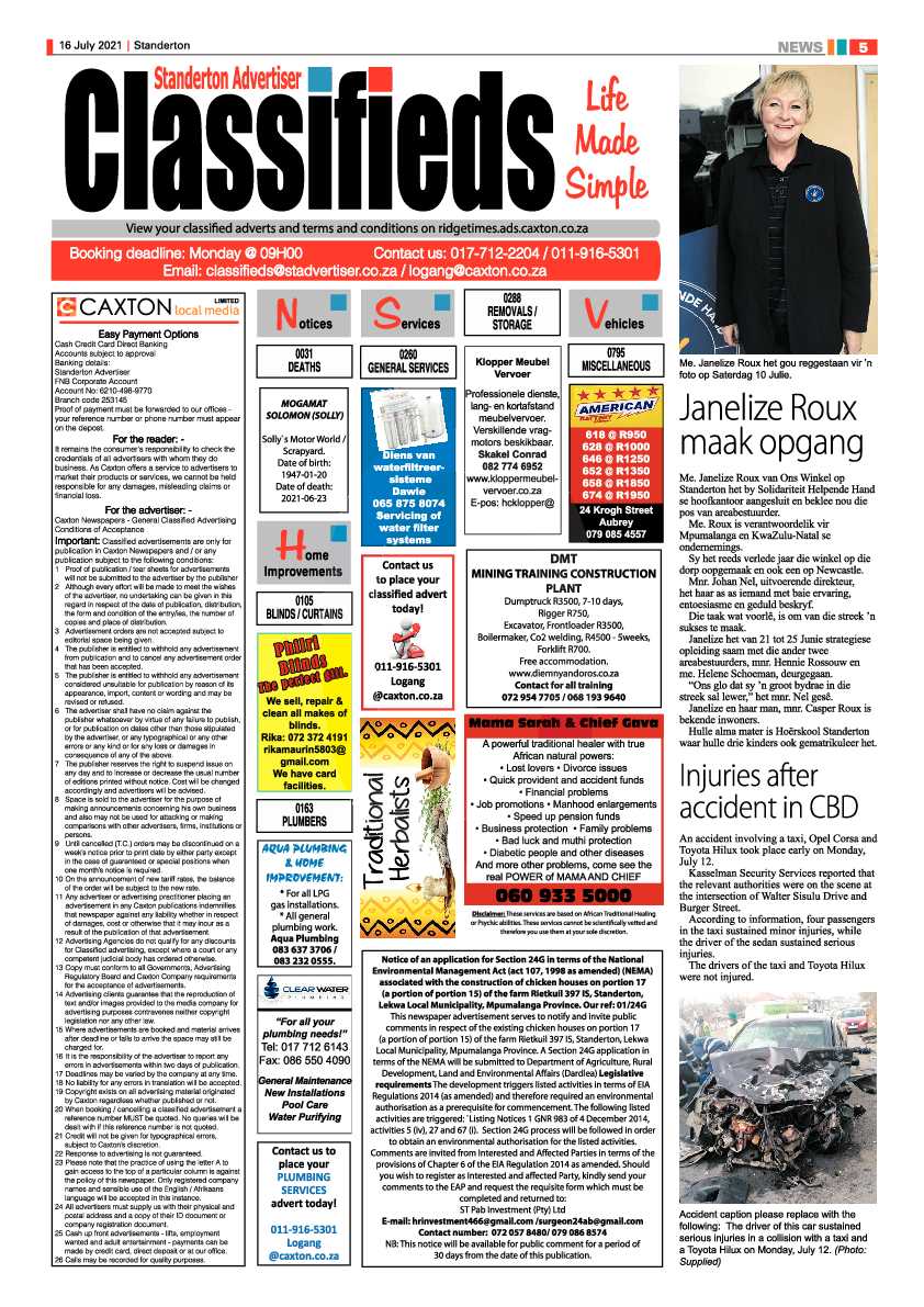 Standerton Advertiser 16 July 2021 page 5