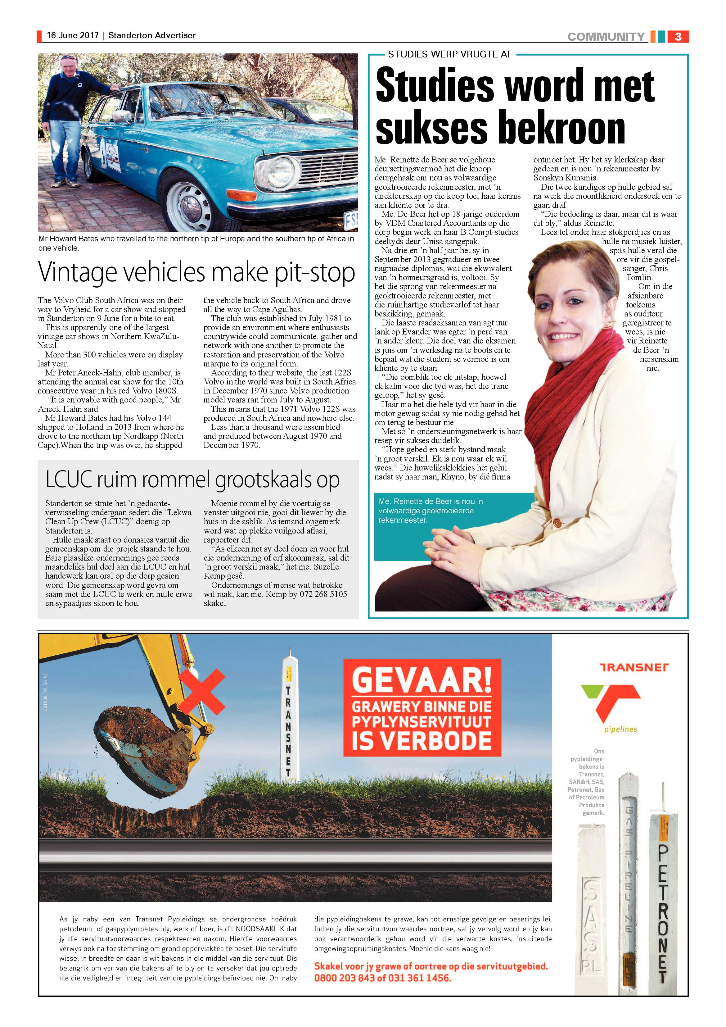 Standerton Advertiser 16 June 2017 page 3