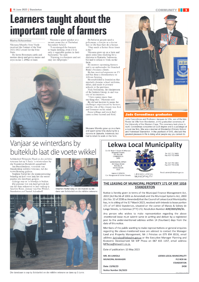 Standerton Advertiser 16 June 2023 page 3