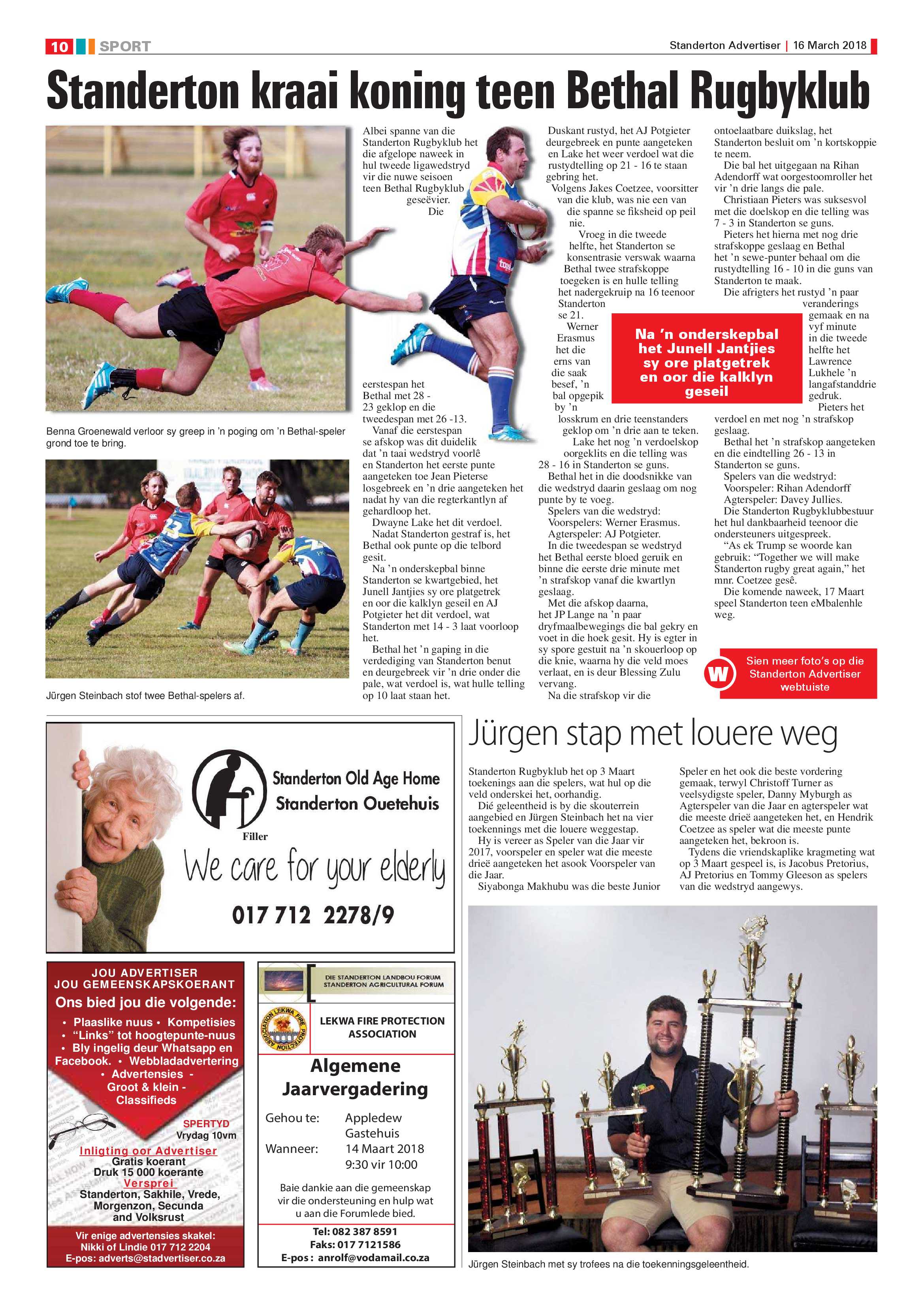 Standerton Advertiser 16 March 2018 page 10