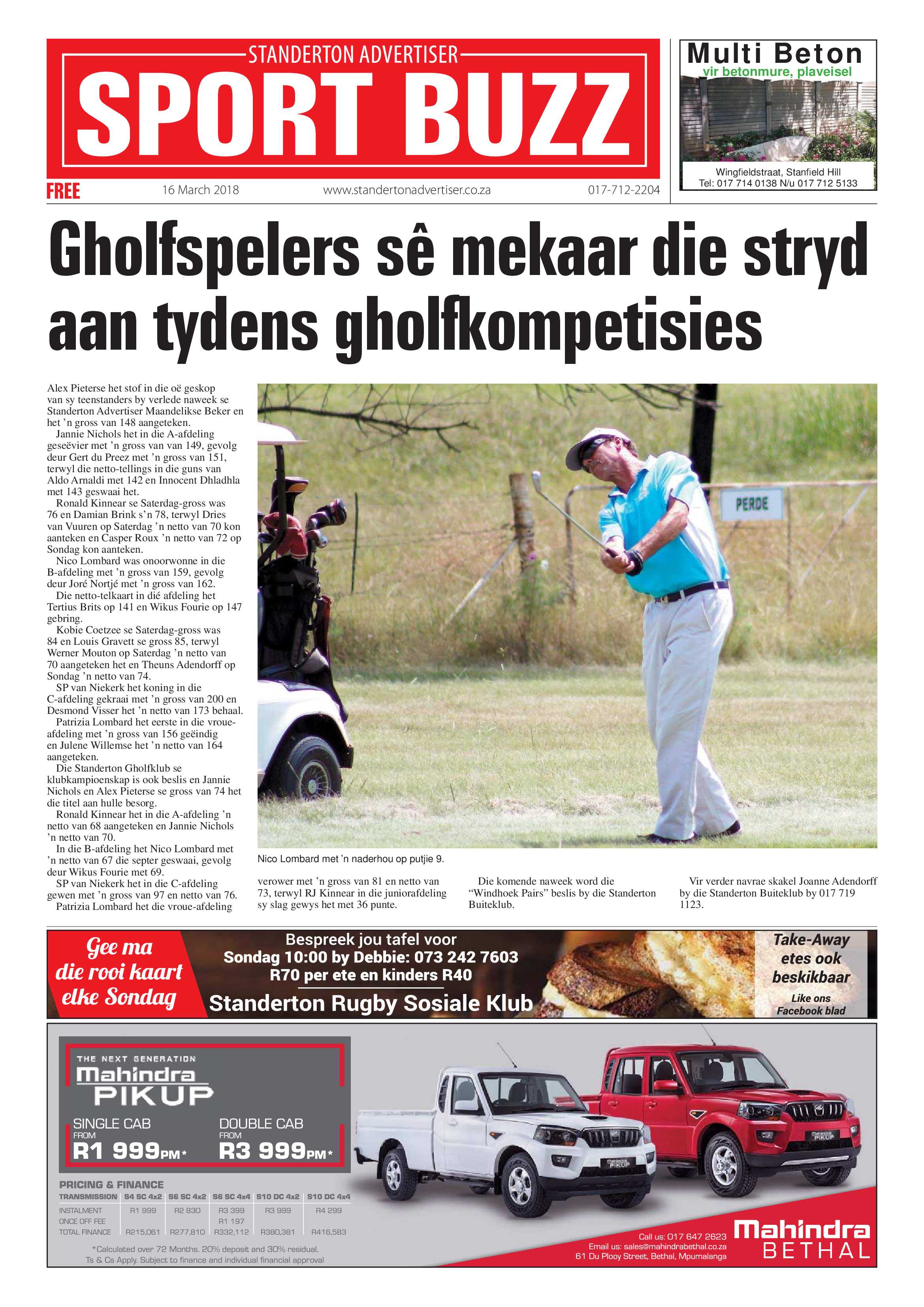 Standerton Advertiser 16 March 2018 page 12