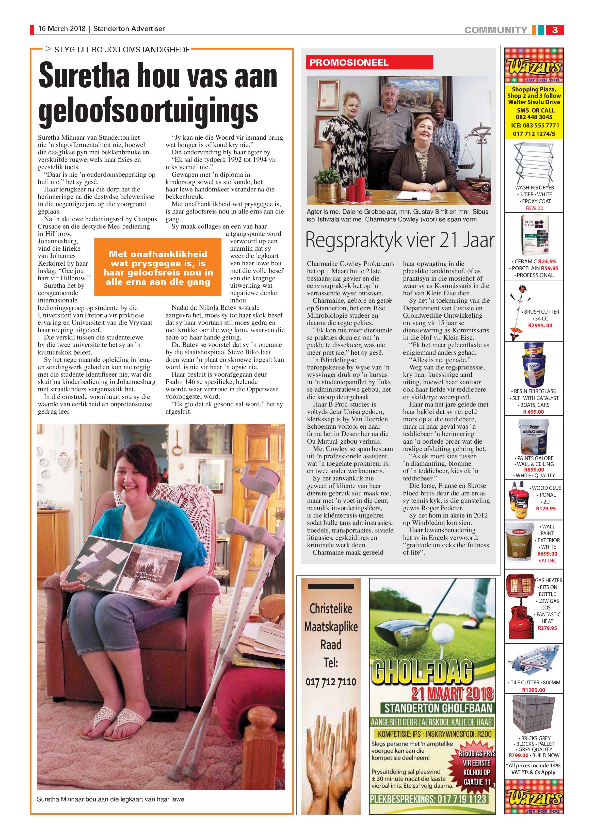 Standerton Advertiser 16 March 2018 page 3
