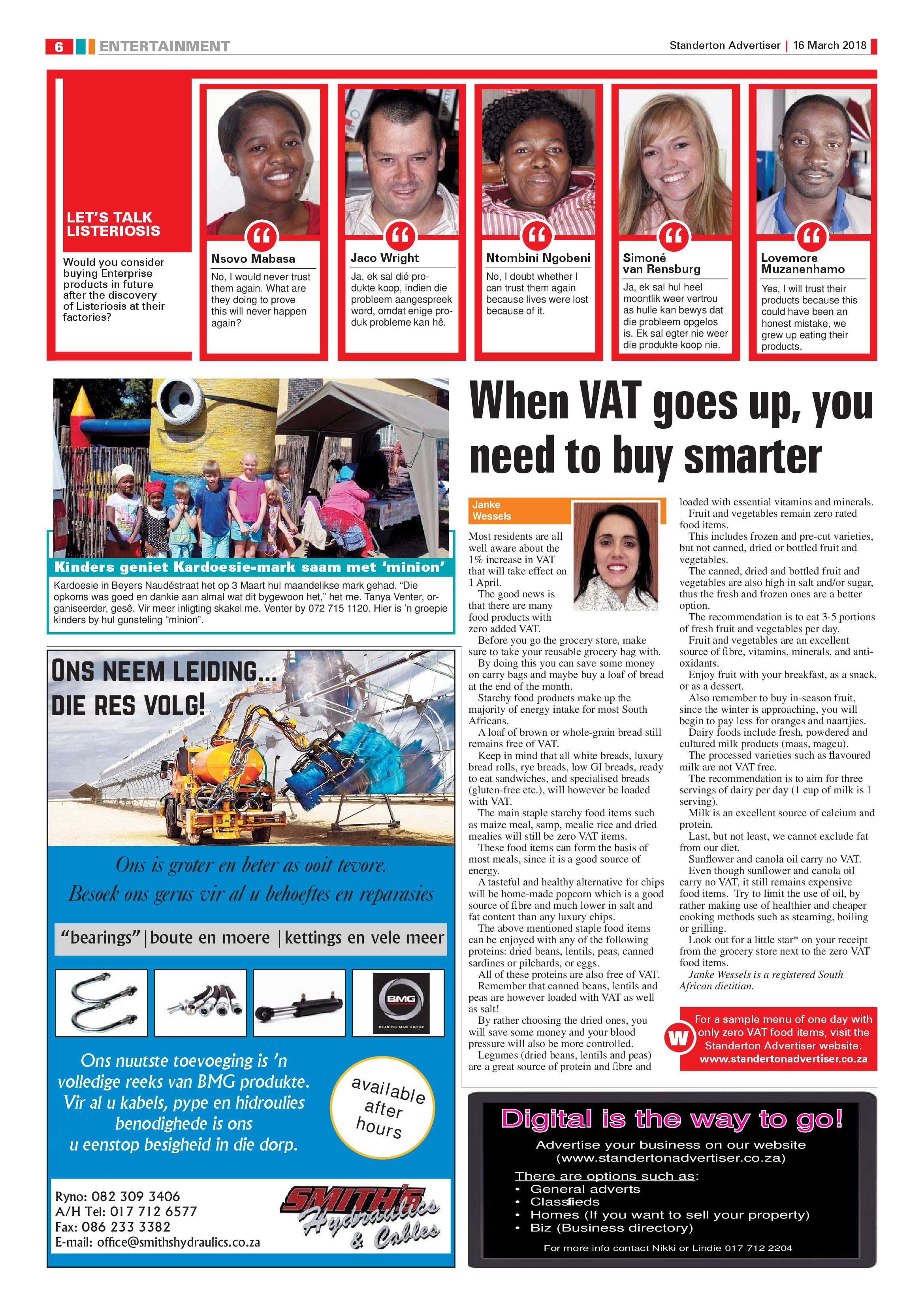 Standerton Advertiser 16 March 2018 page 6