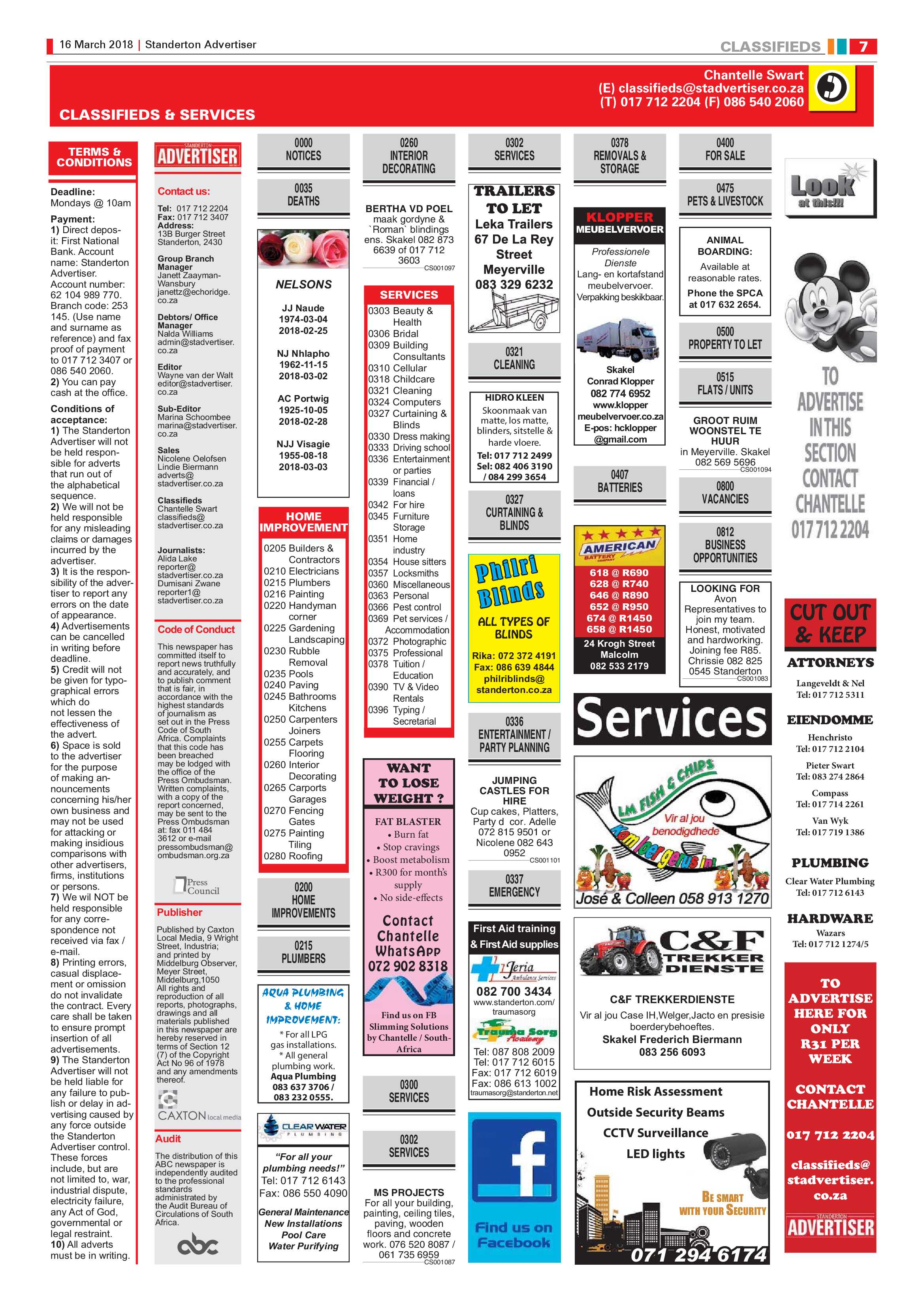 Standerton Advertiser 16 March 2018 page 7