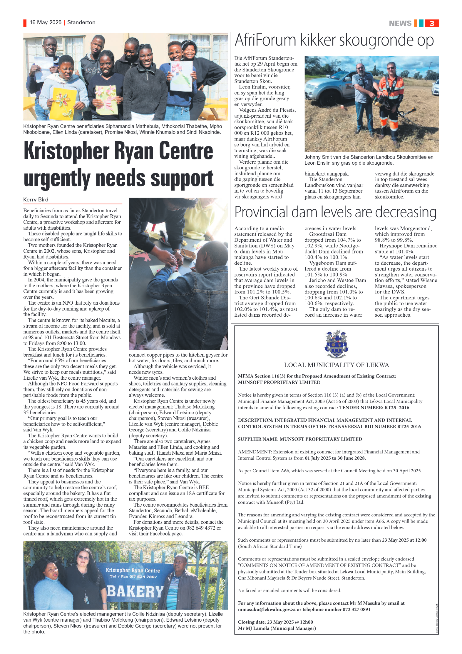 Standerton Advertiser 16 May 2025 page 3