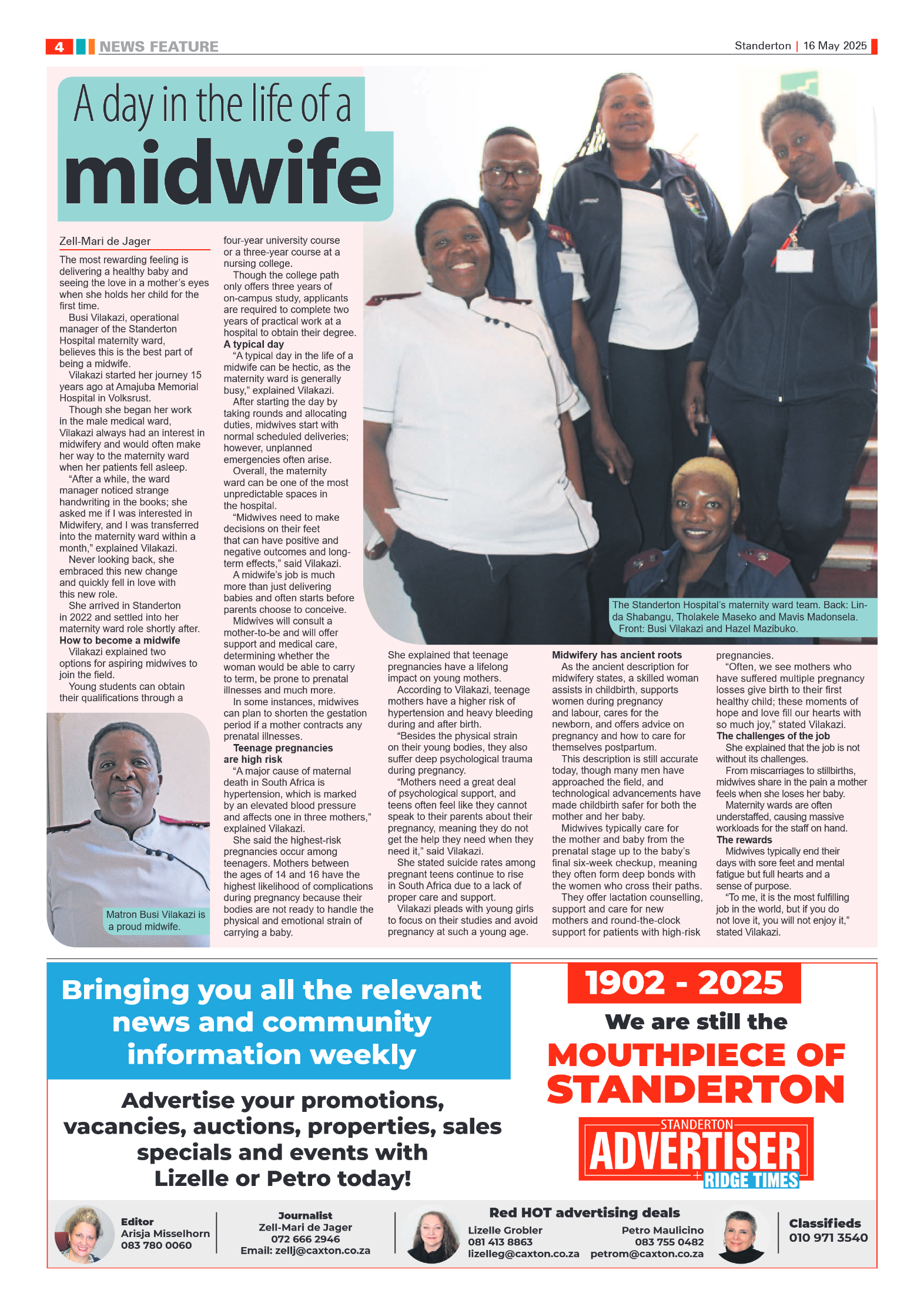 Standerton Advertiser 16 May 2025 page 4