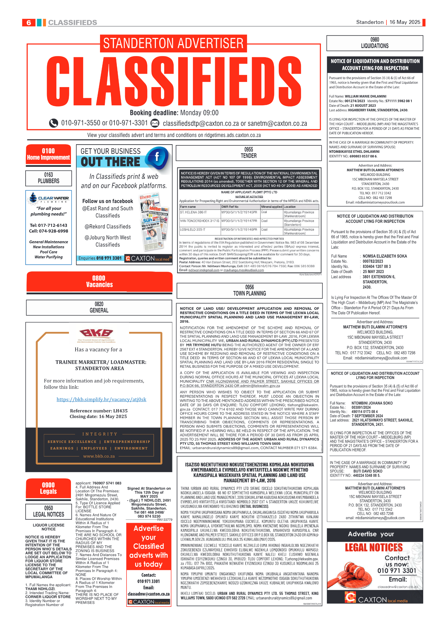 Standerton Advertiser 16 May 2025 page 6