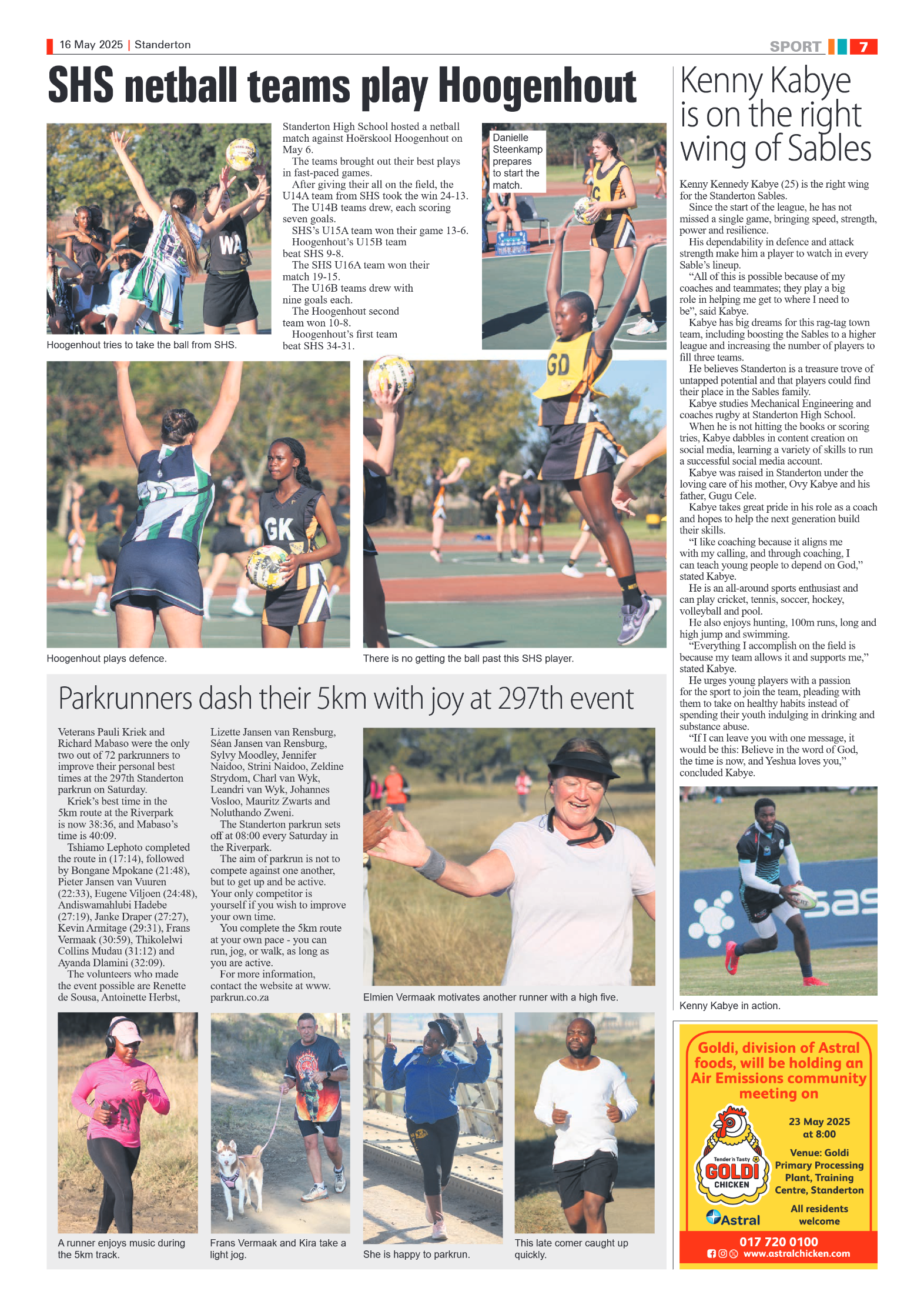 Standerton Advertiser 16 May 2025 page 7