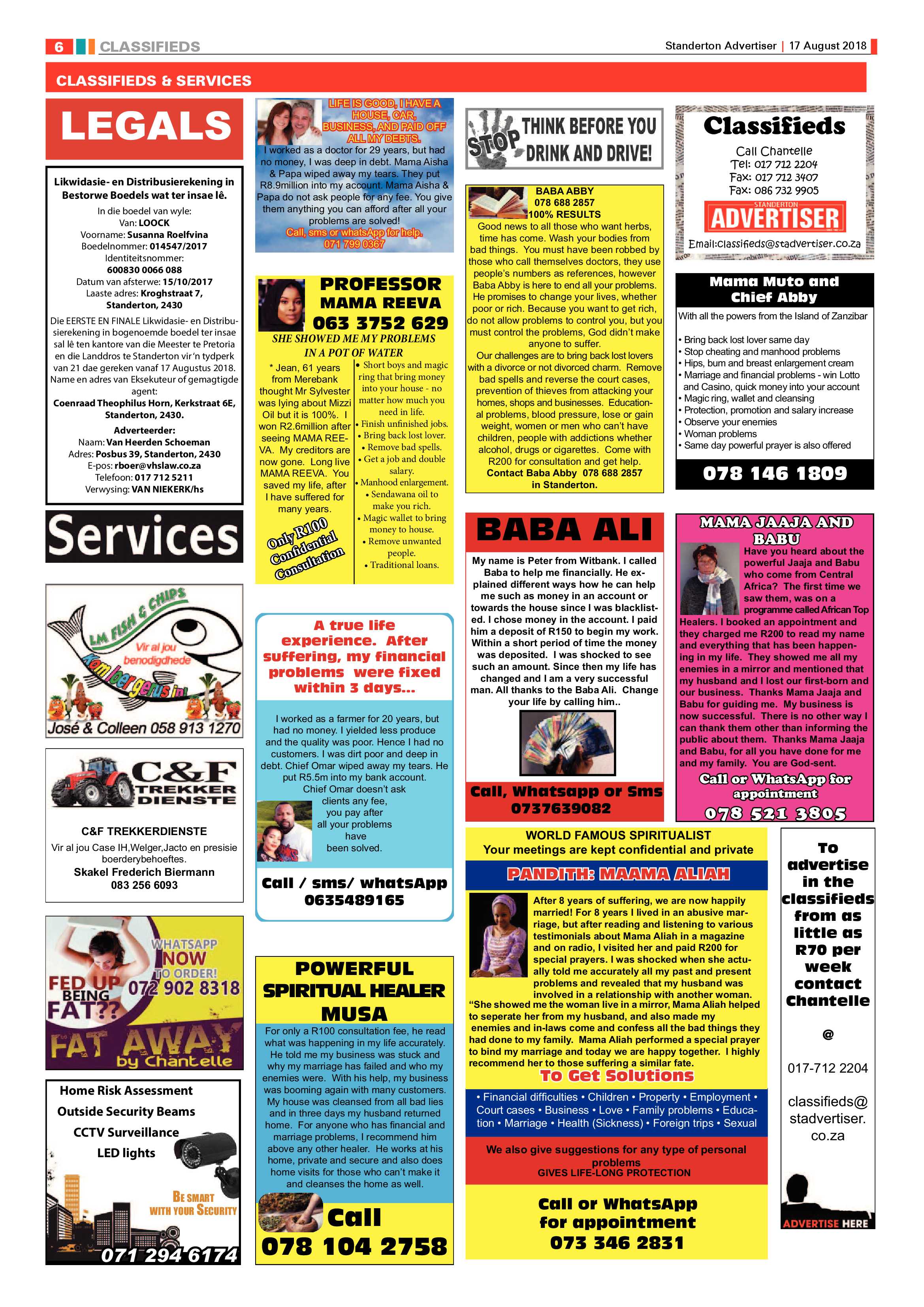 Standerton Advertiser 17 August 2018 page 6