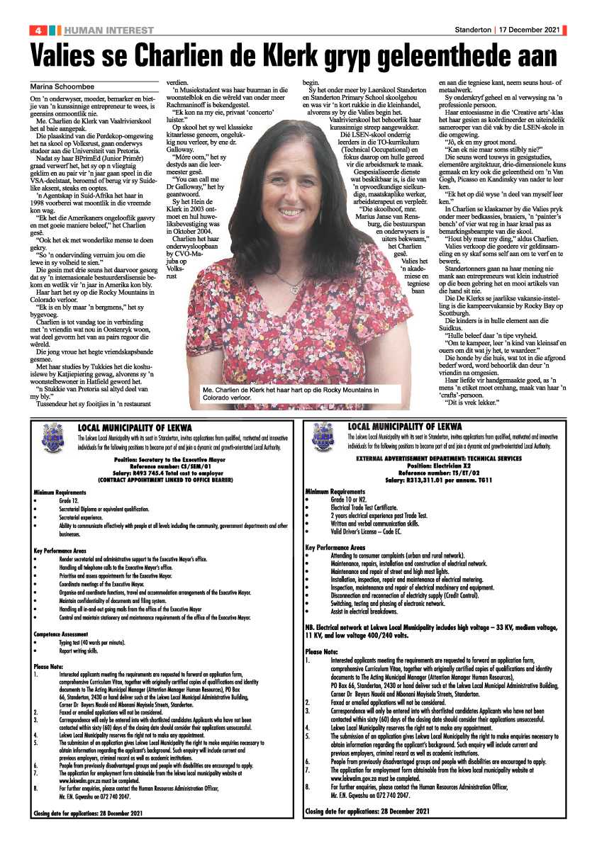 Standerton Advertiser 17 December 2021 page 4